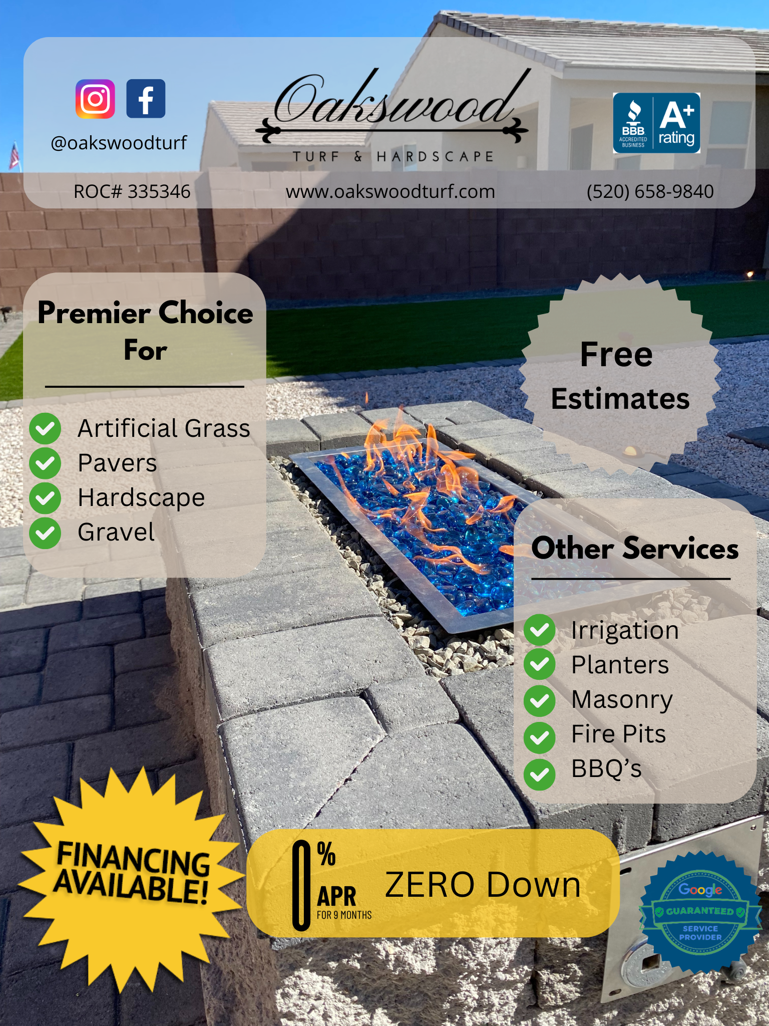 Oakswood Turf and Hardscape Facebook ad: SCHEDULE FREE ESTIMATE