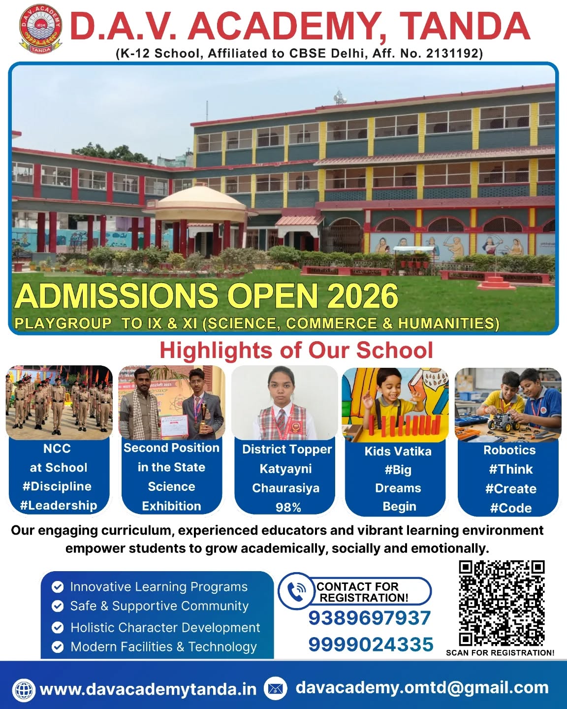 DAV Academy Tanda Facebook ad: Admissions Open for the Best School in Town!