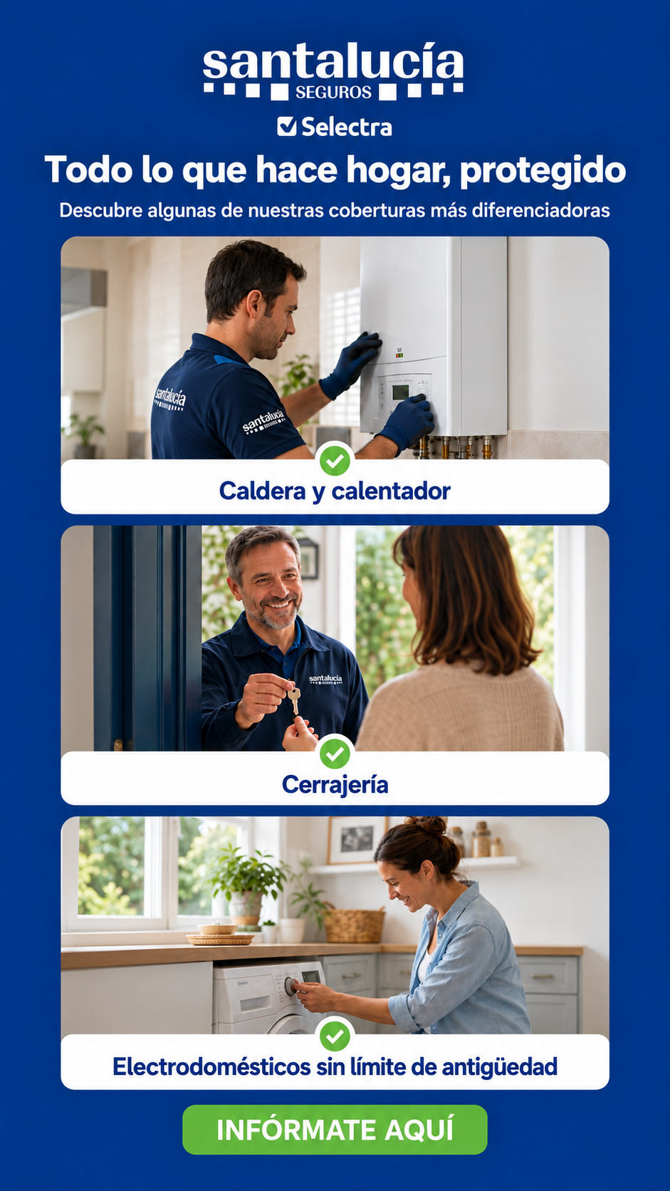 Selectra Facebook ad: Seguro de Hogar Santalucía