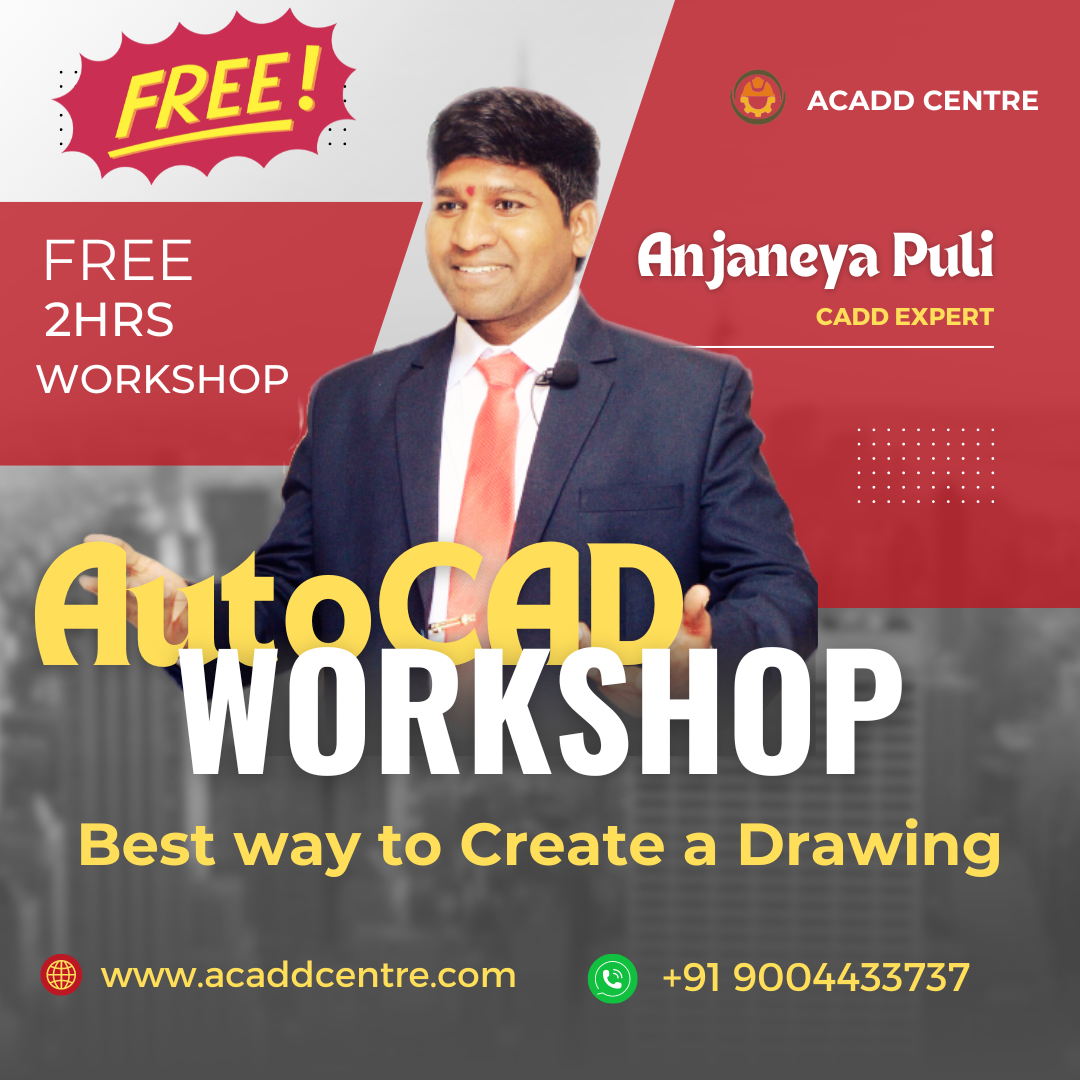 ACADD CENTRE Facebook ad: FREE AutoCAD Workshop for Civil, Architecture & Interior…
