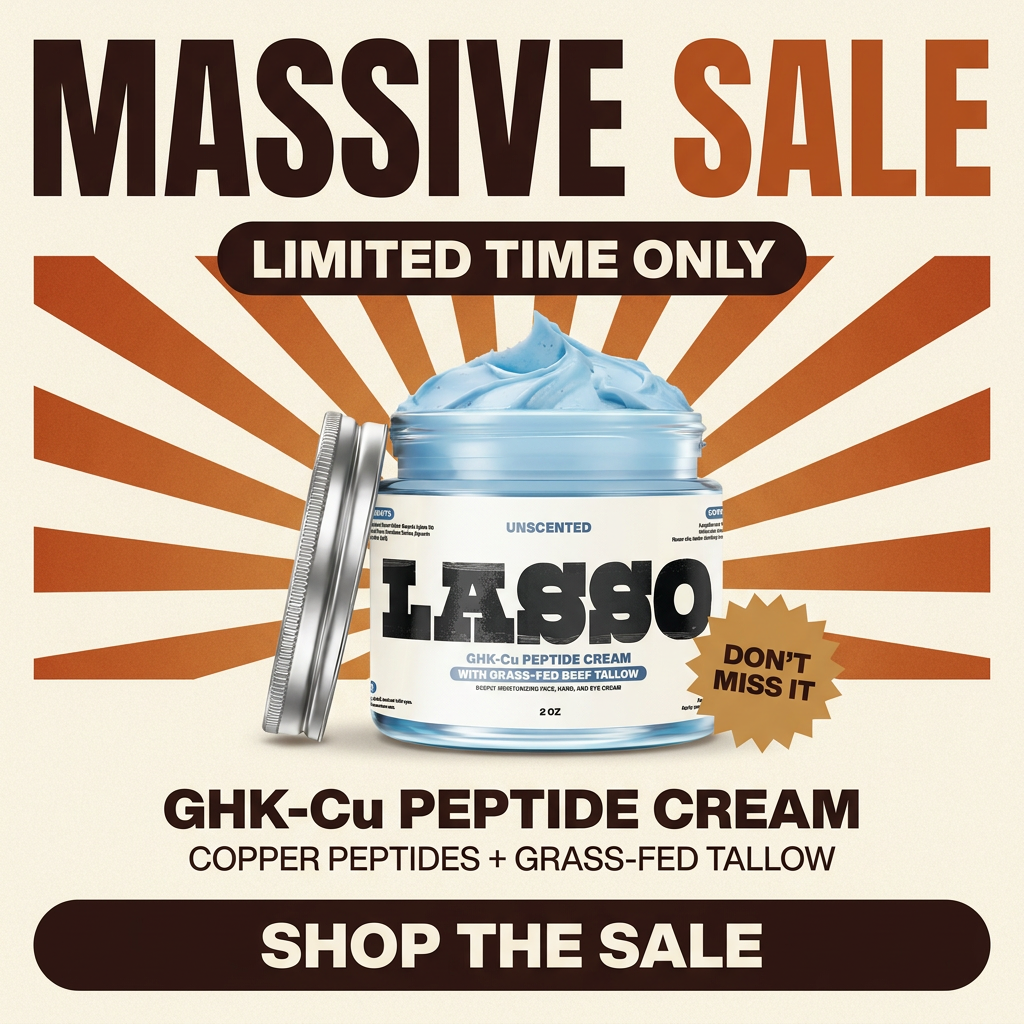 Lasso Co. Facebook ad: Try Tallow Skincare, 50% OFF This Week