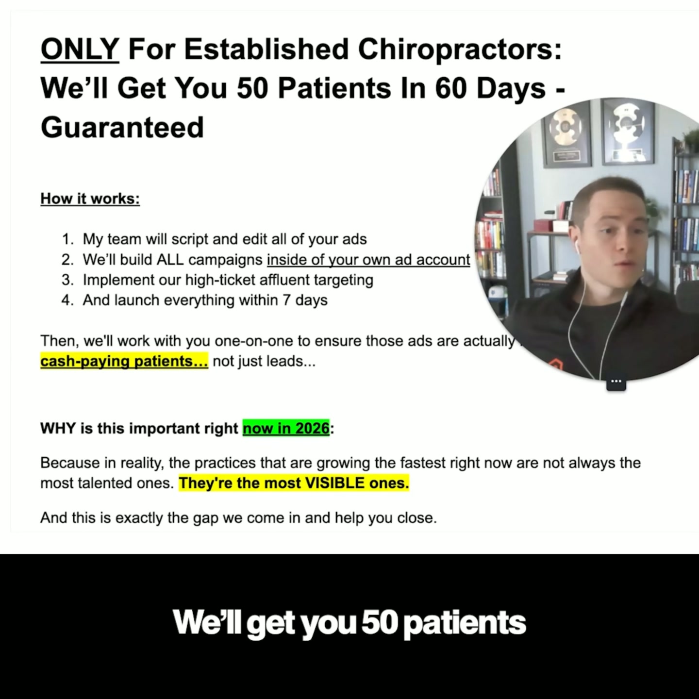 Andres Arraiz Facebook ad: 50 Patients In 60 Days Guaranteed