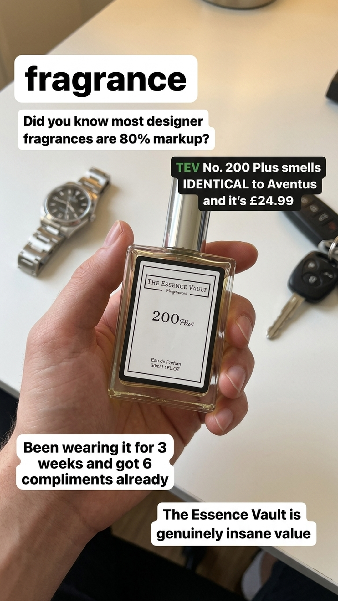 The Essence Vault Facebook ad from Mar 24, 2026
