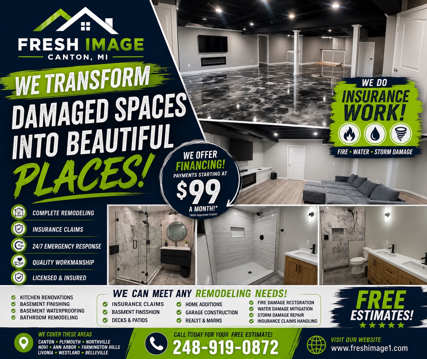 Fresh Image Remodeling and Refinishing Facebook ad