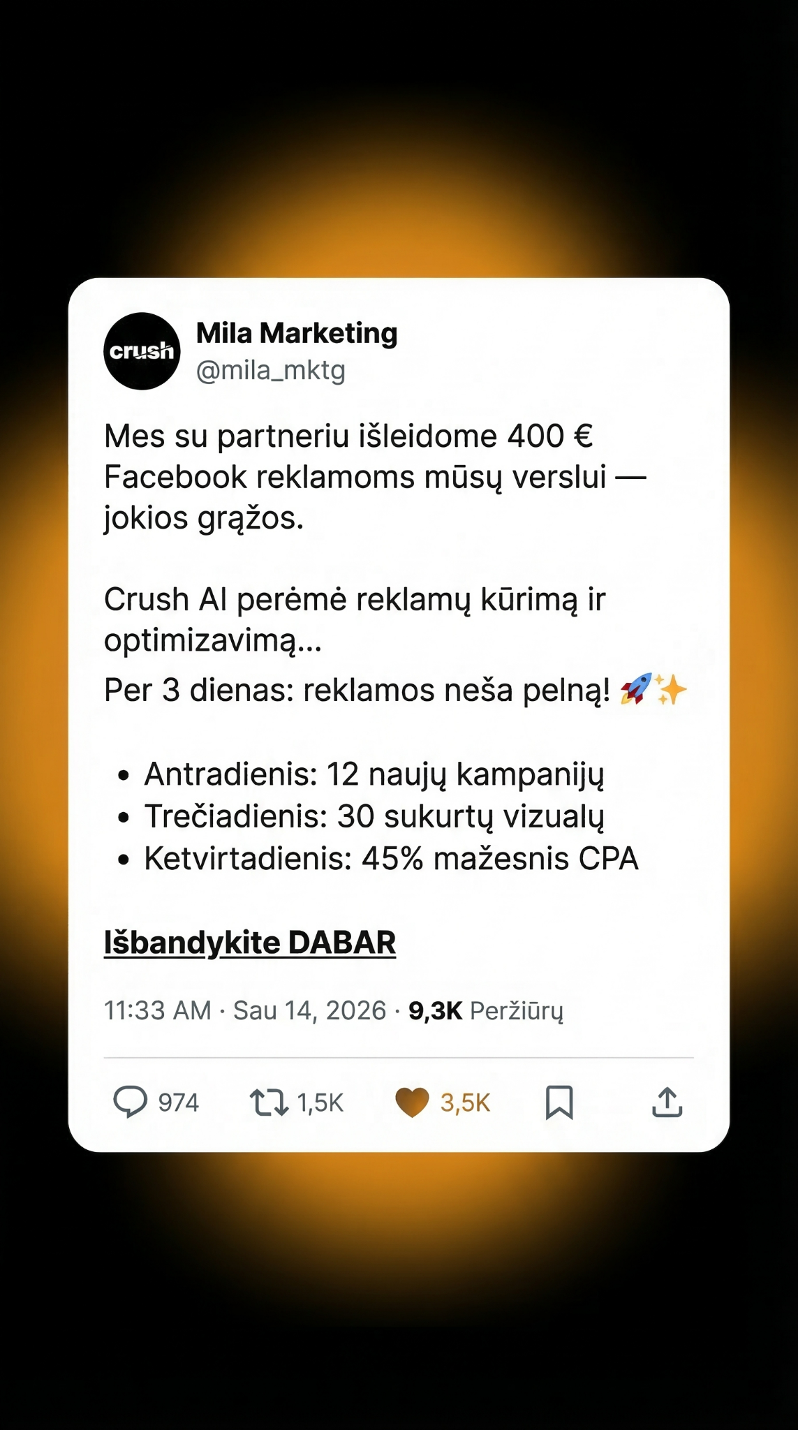 trycrush.ai Facebook ad