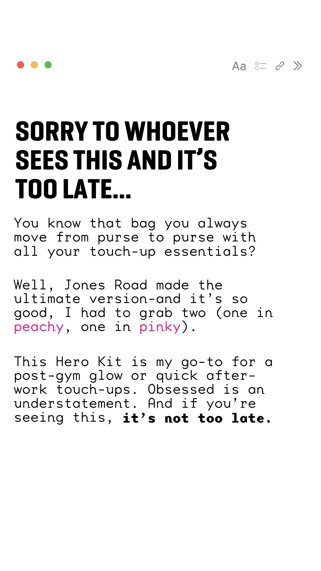 Jones Road Beauty Facebook ad