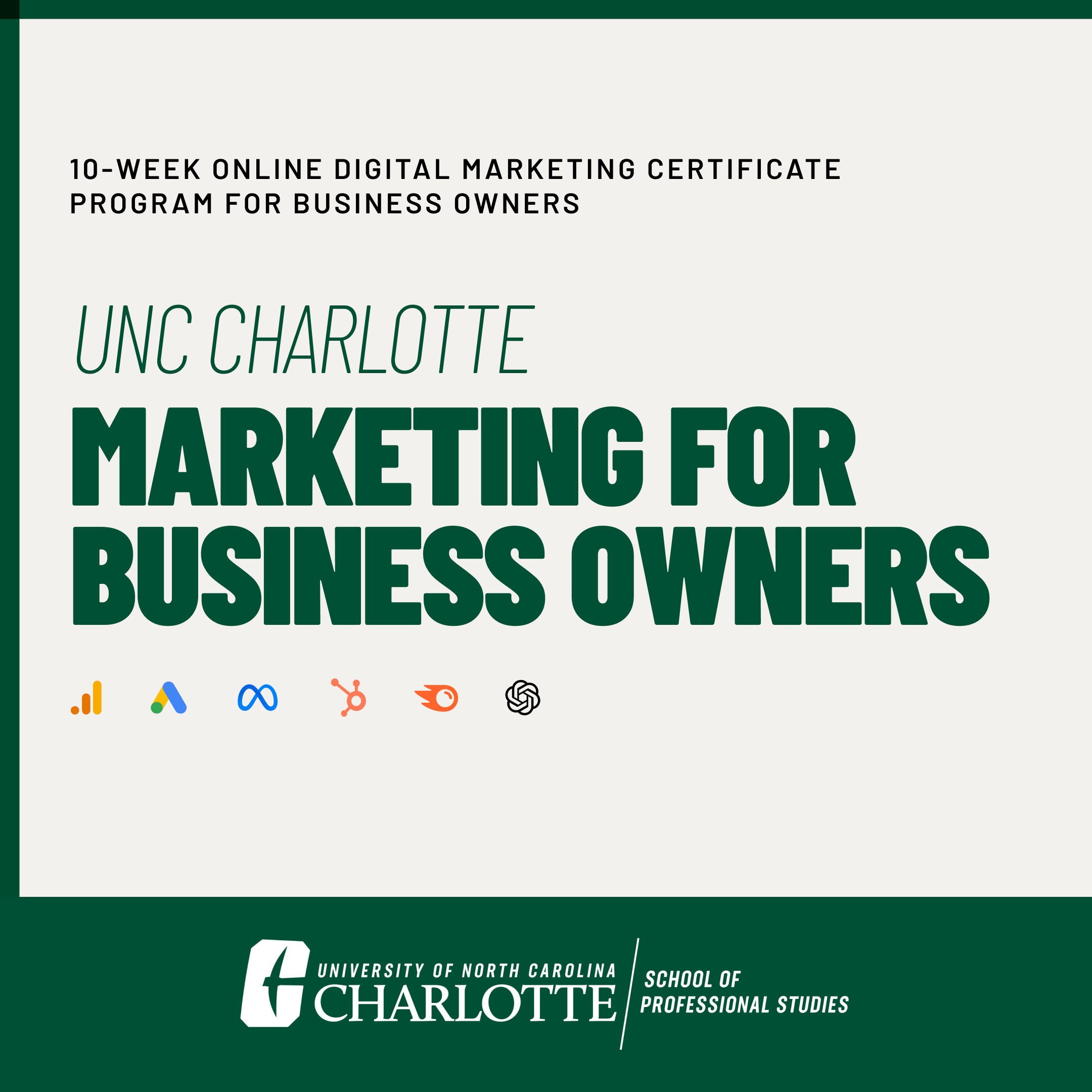 UNC Charlotte School of Professional Studies Facebook ad