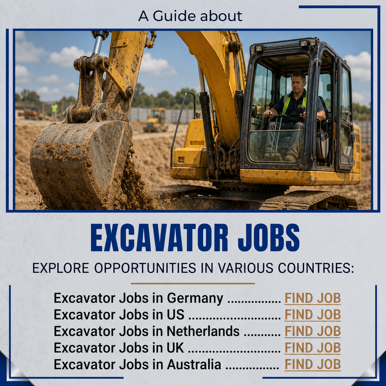 Job Center Facebook ad: Excavator Operator Jobs