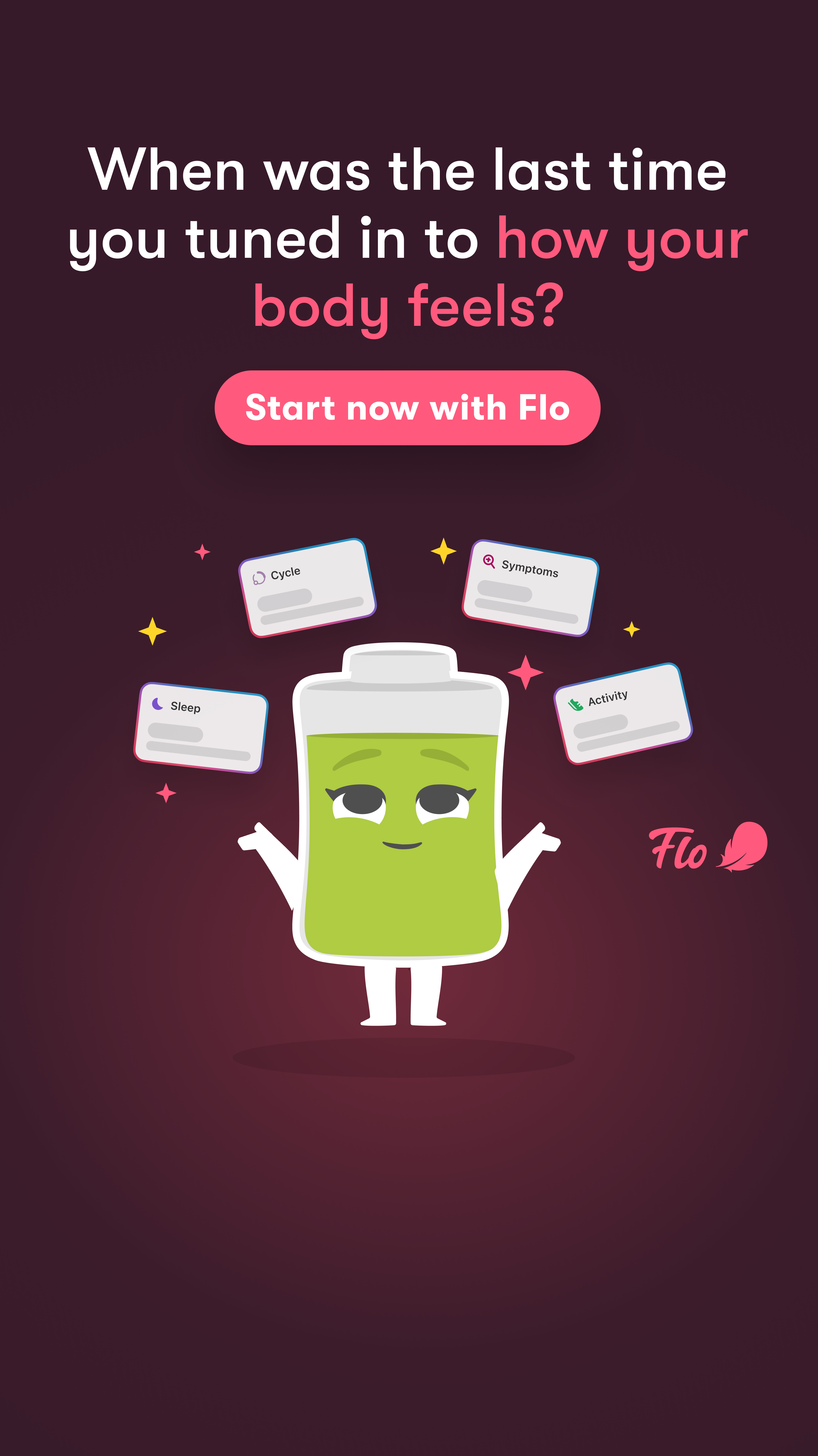 Flo Health App Facebook ad: Start using Flo today!