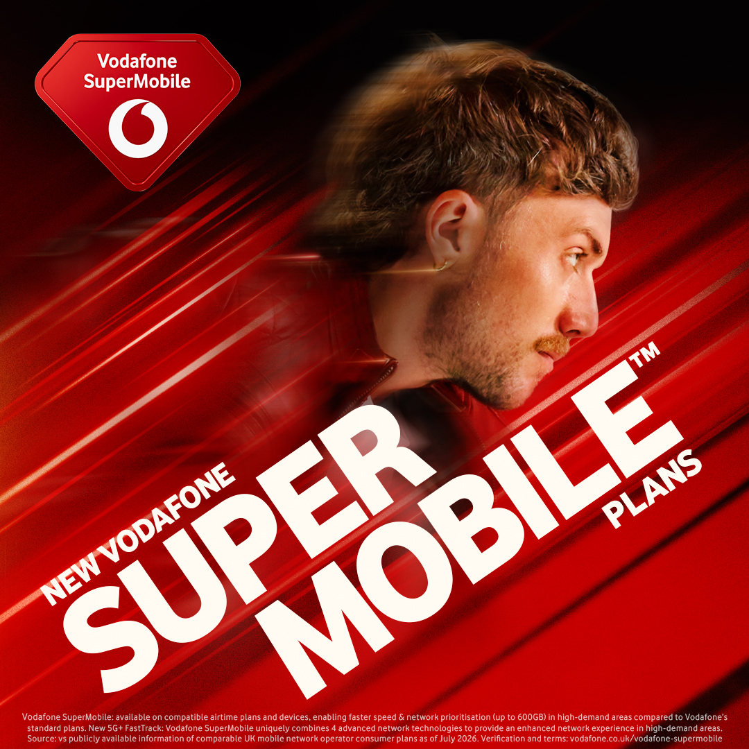 Vodafone UK Facebook ad: New Vodafone SuperMobile plans with up to 4x…