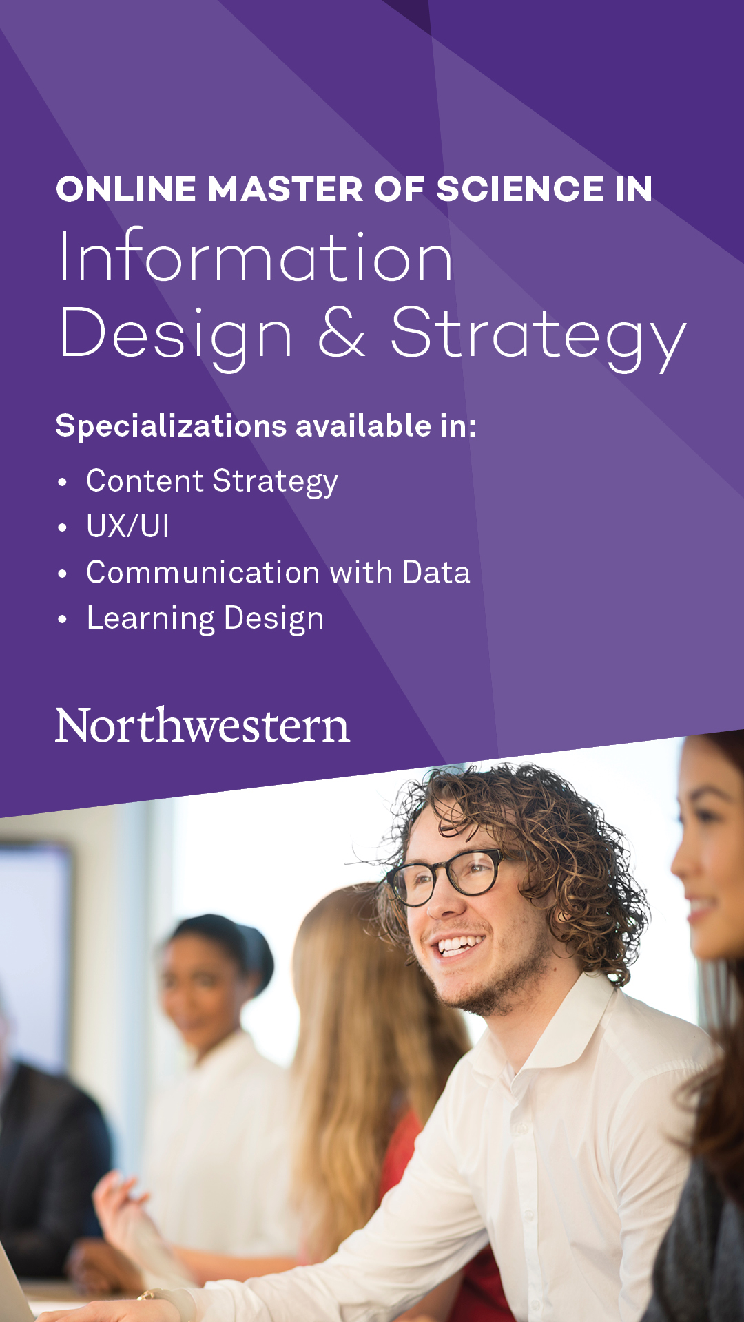 Northwestern University School of Professional Studies Facebook ad
