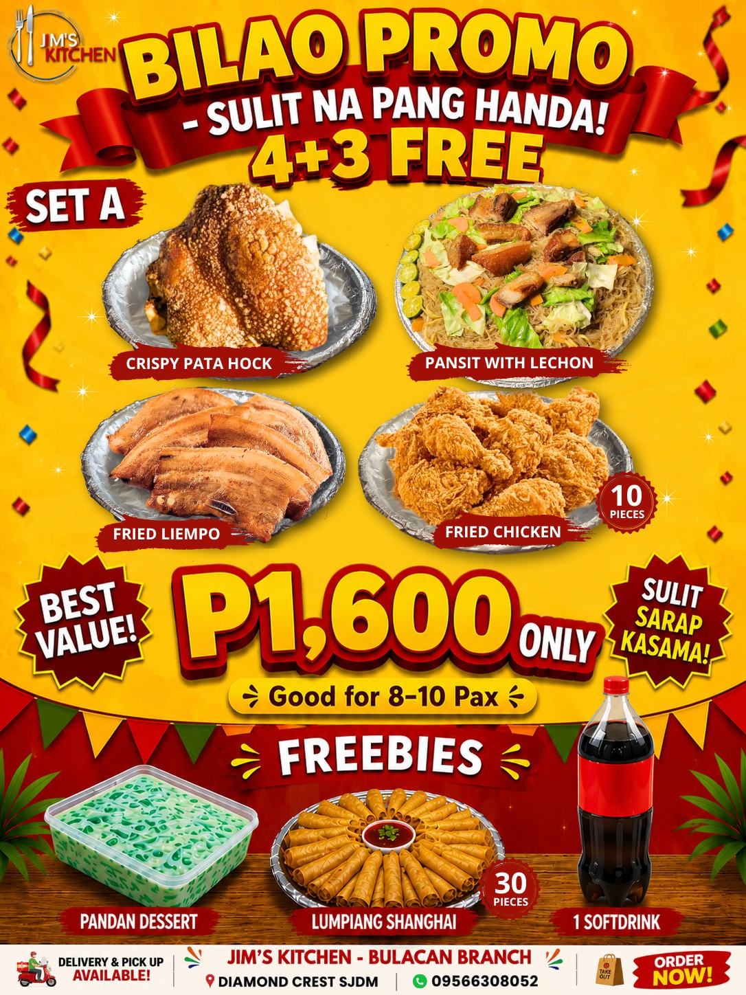JIM’S Kitchen - Bulacan Branch Facebook ad: Celebrate every occasion with our Bilao Packages!