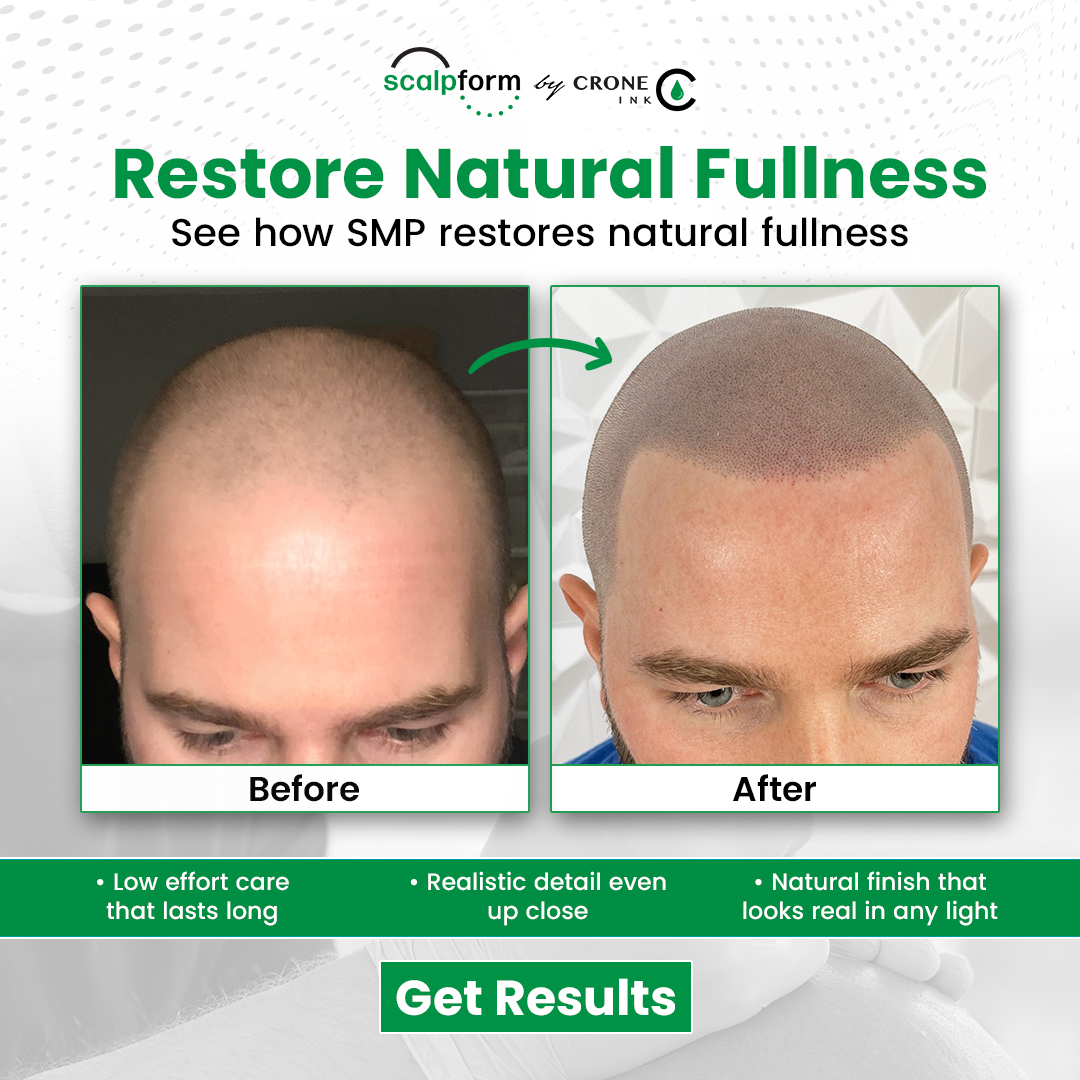 Scalpform by Crone Ink Facebook ad: Indiana, 15% Off Scalp Micropigmentation