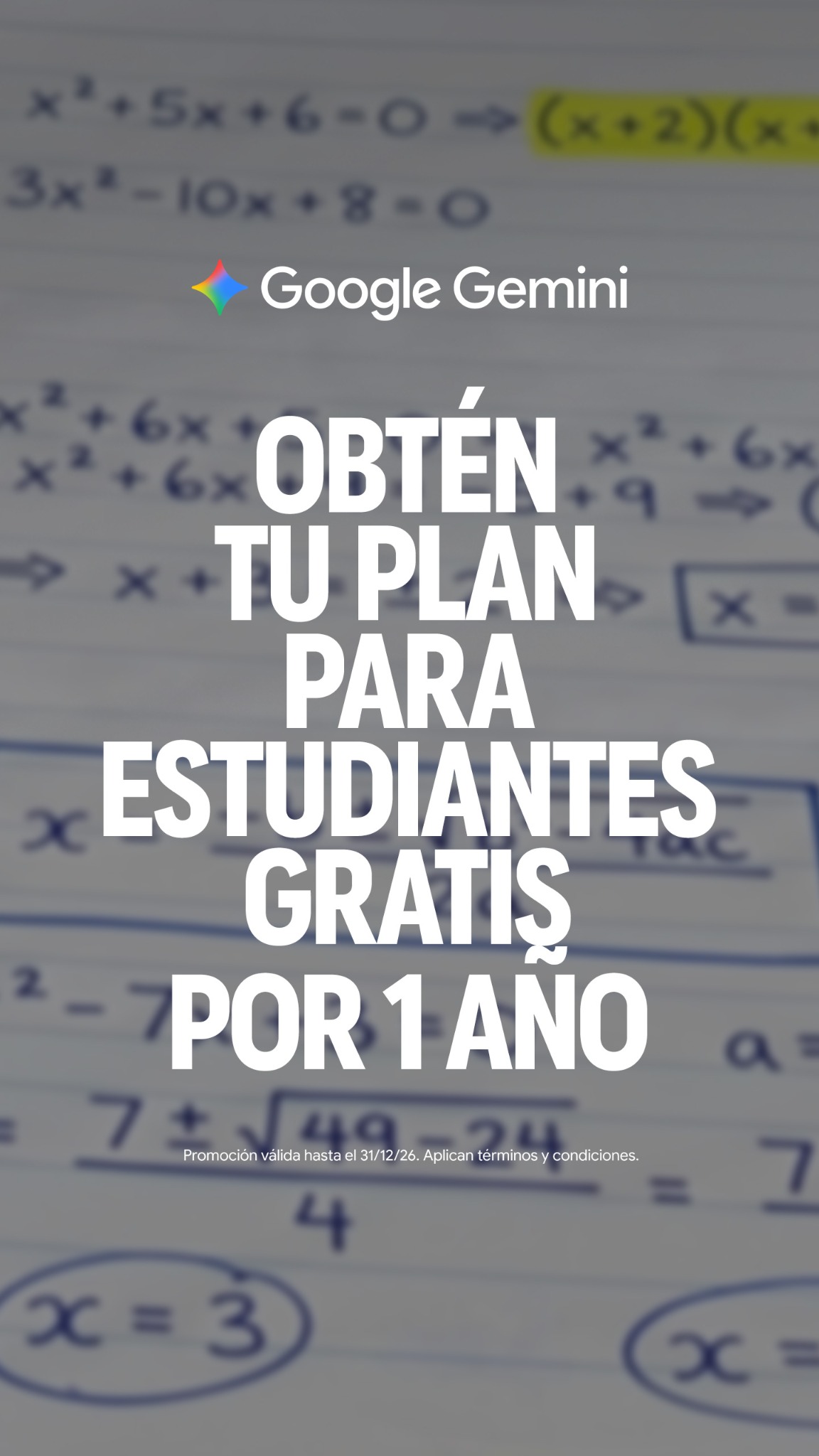 Google Facebook ad: Plan Plus de Google Gemini: 1 año gratis