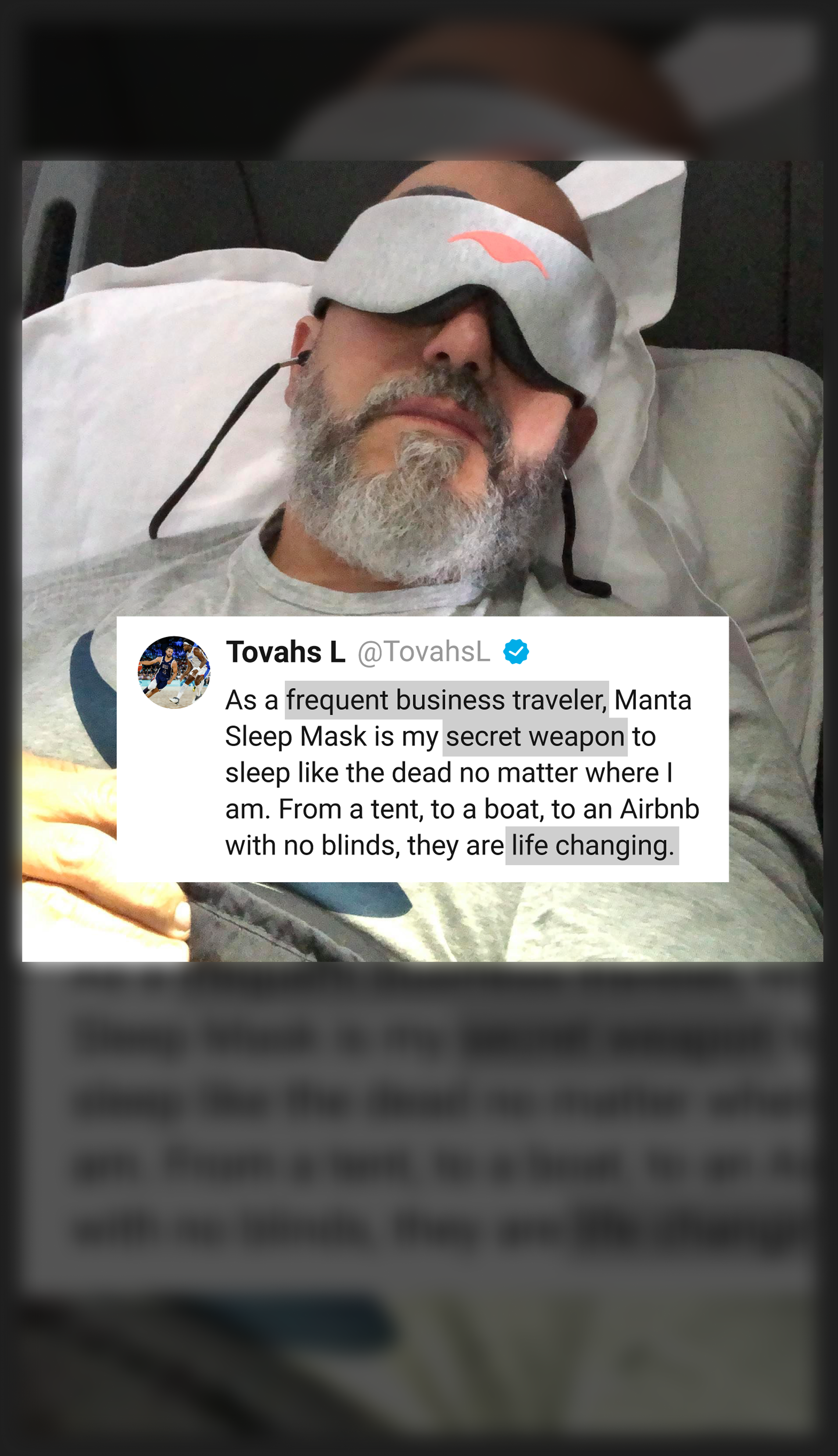 Manta Sleep Facebook ad