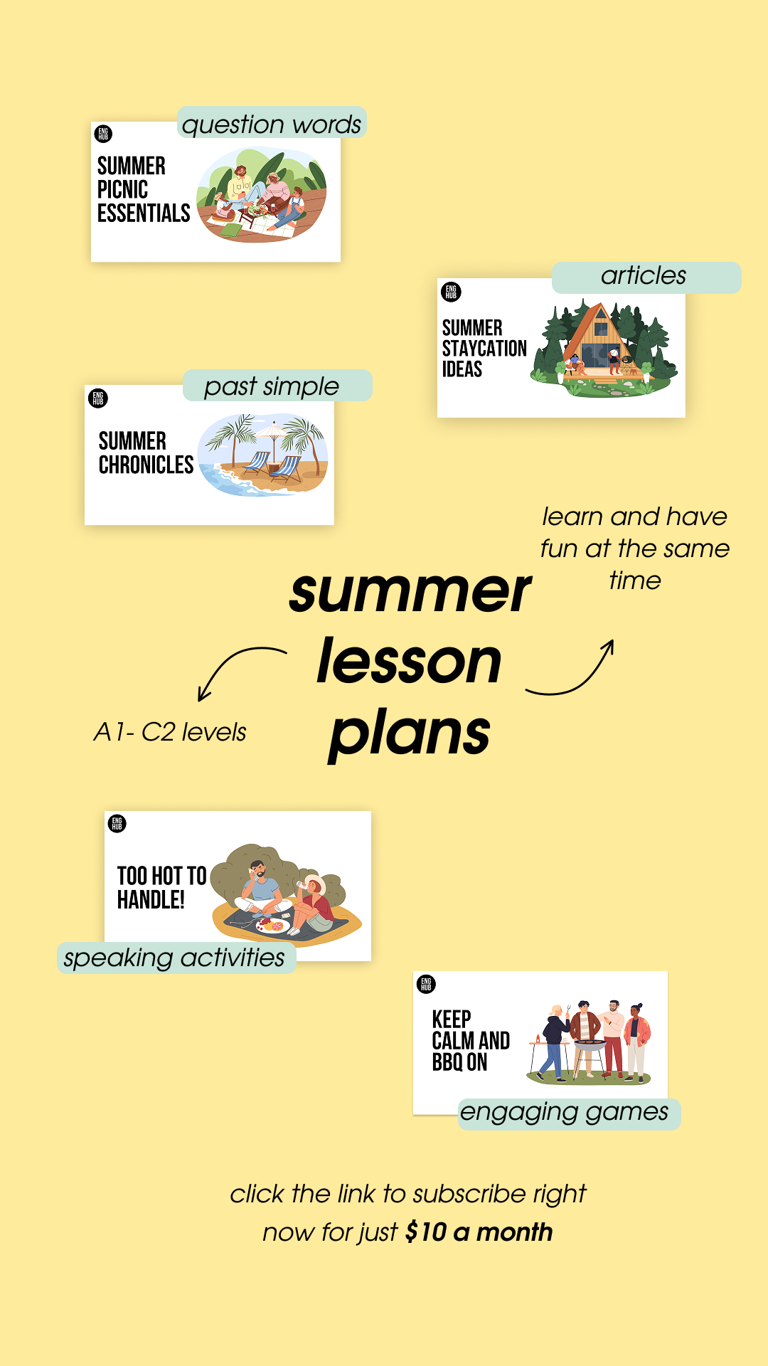 enghub.pro Facebook ad: English Lesson Plans, Free ESL English Teaching Resources…