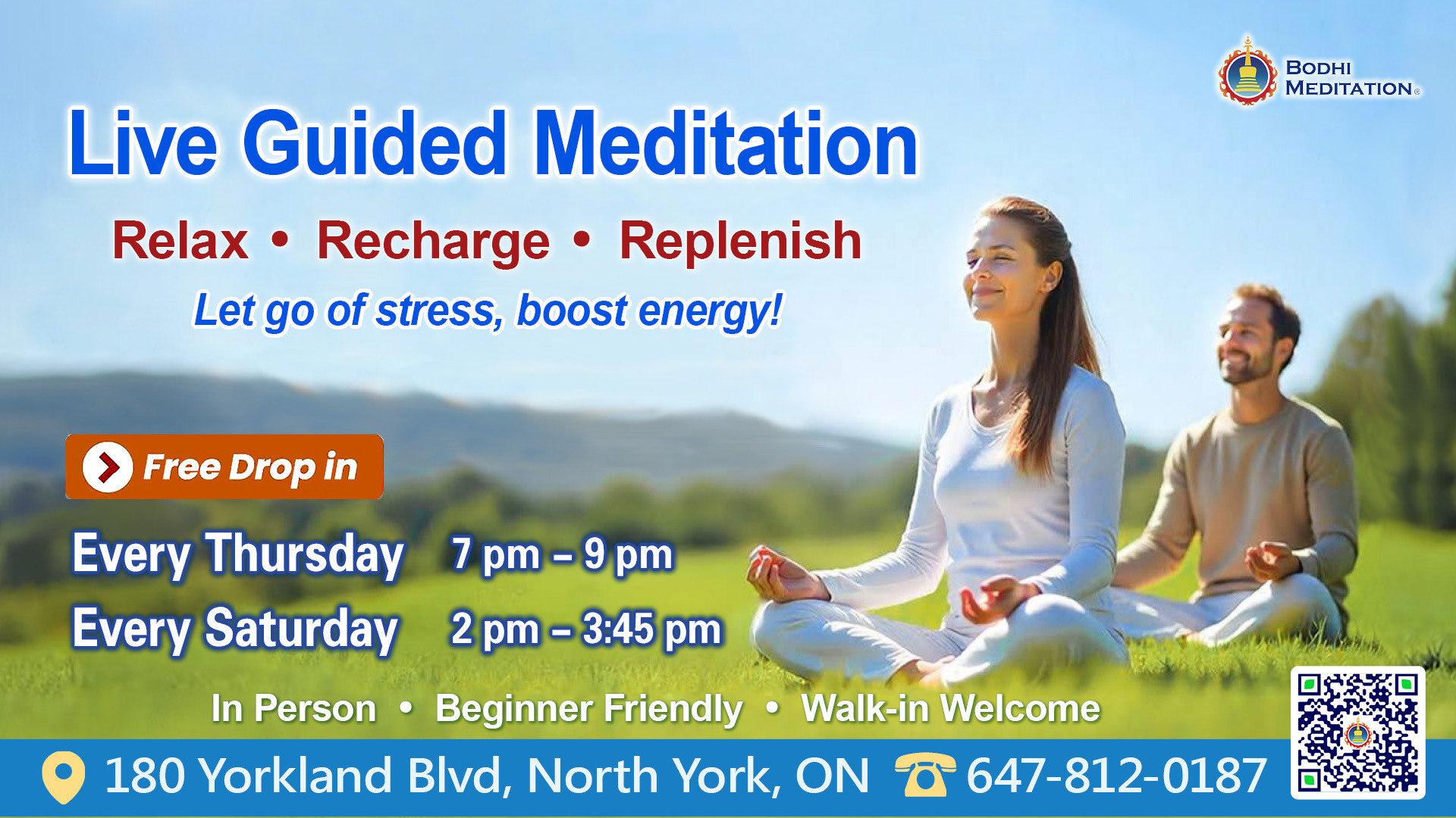 Bodhi Meditation Toronto Facebook ad from Aug 16, 2025