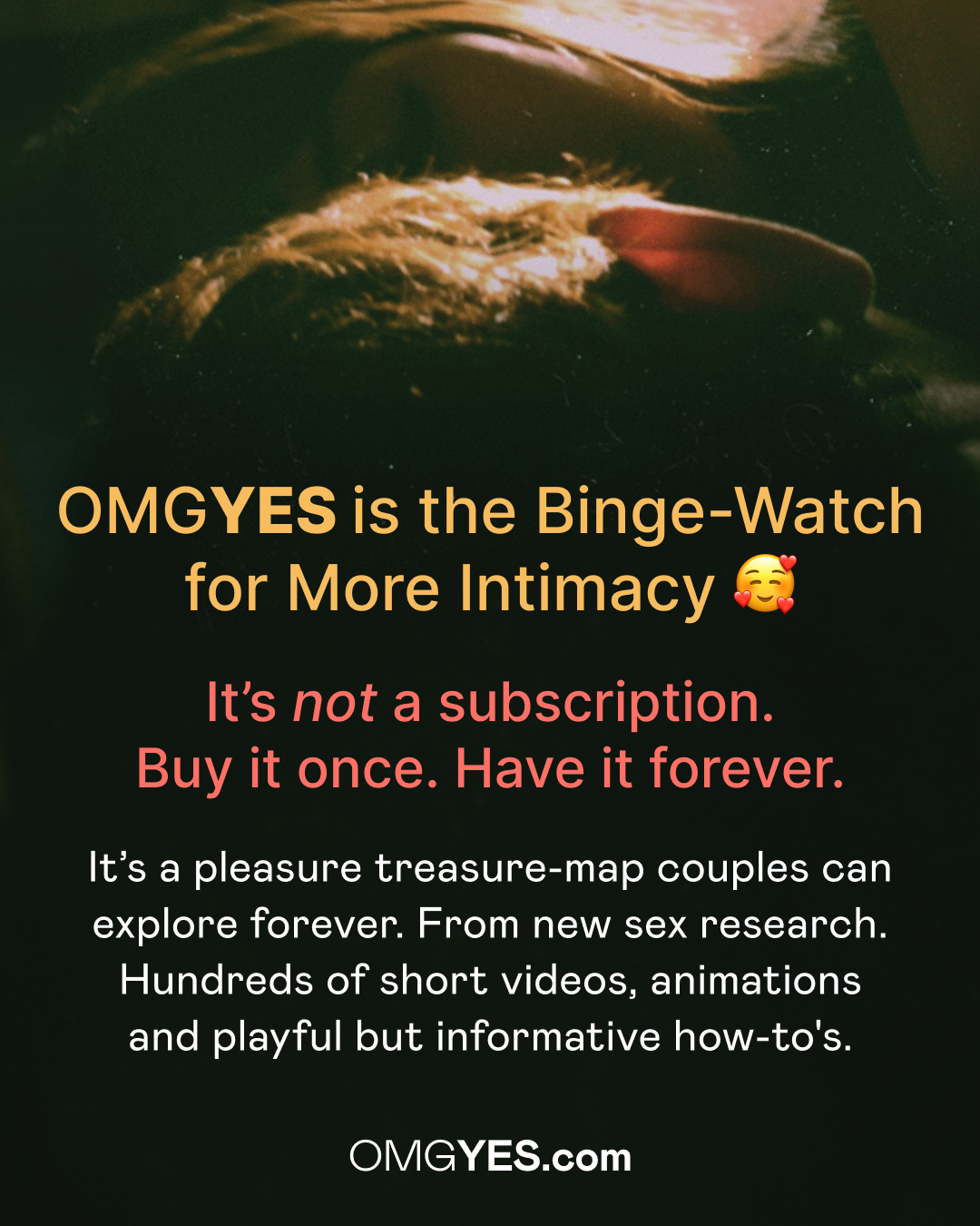 OMGYES Facebook ad: Get The Binge-Watch for More Intimacy