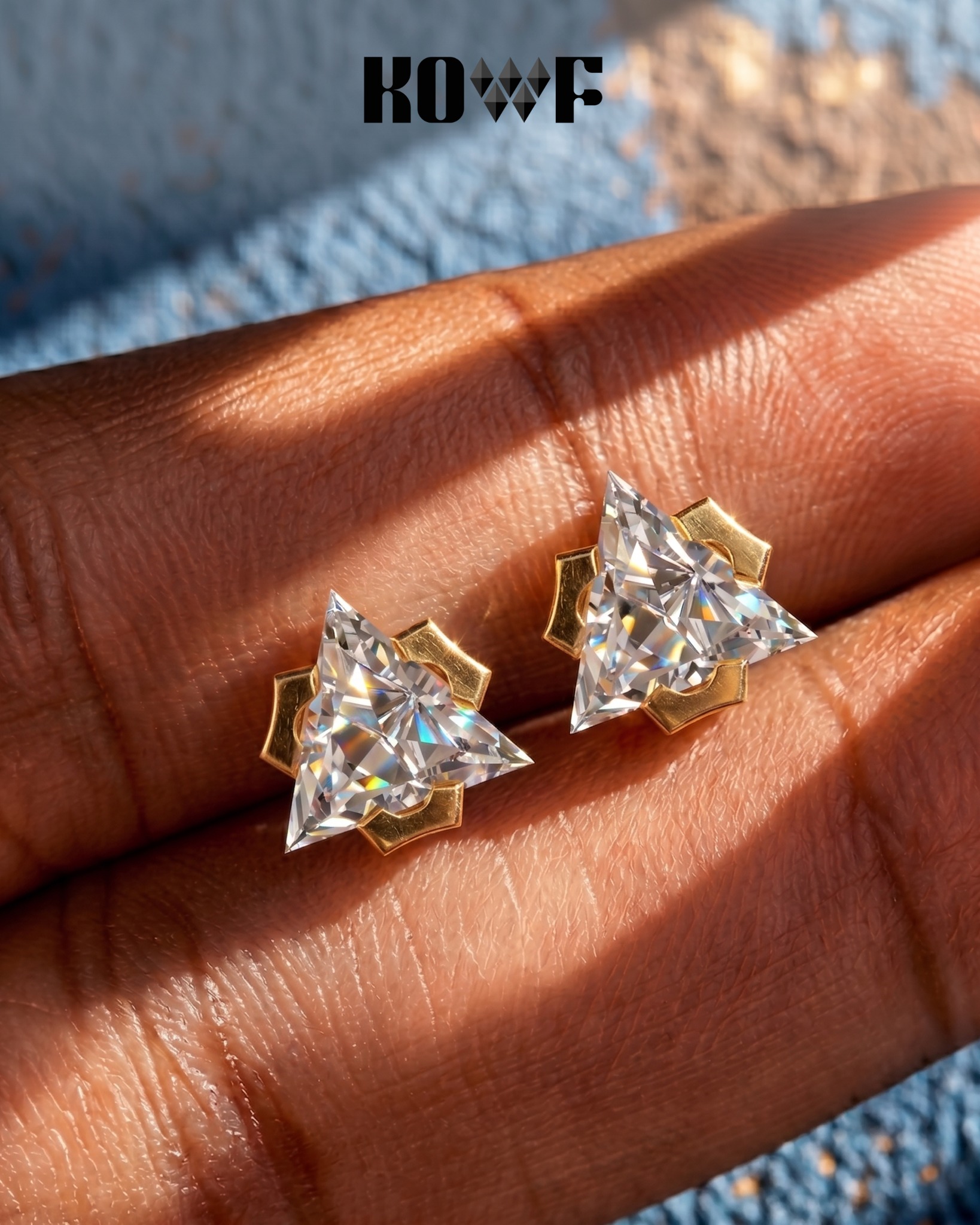 Kowf Facebook ad: Sharp shape. Soft sparkle.