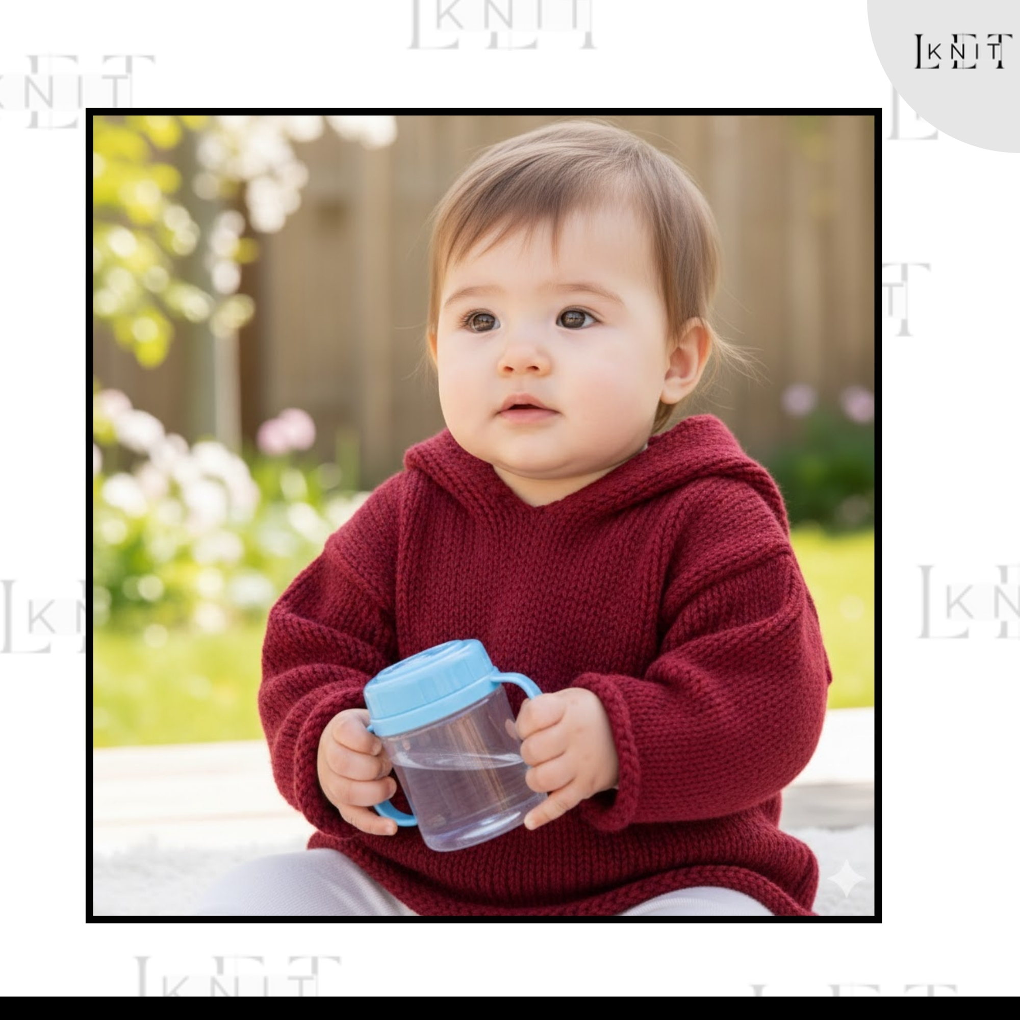 Let's Knit Facebook ad: Unisex Little Hoodie Sweater Knitting Pattern