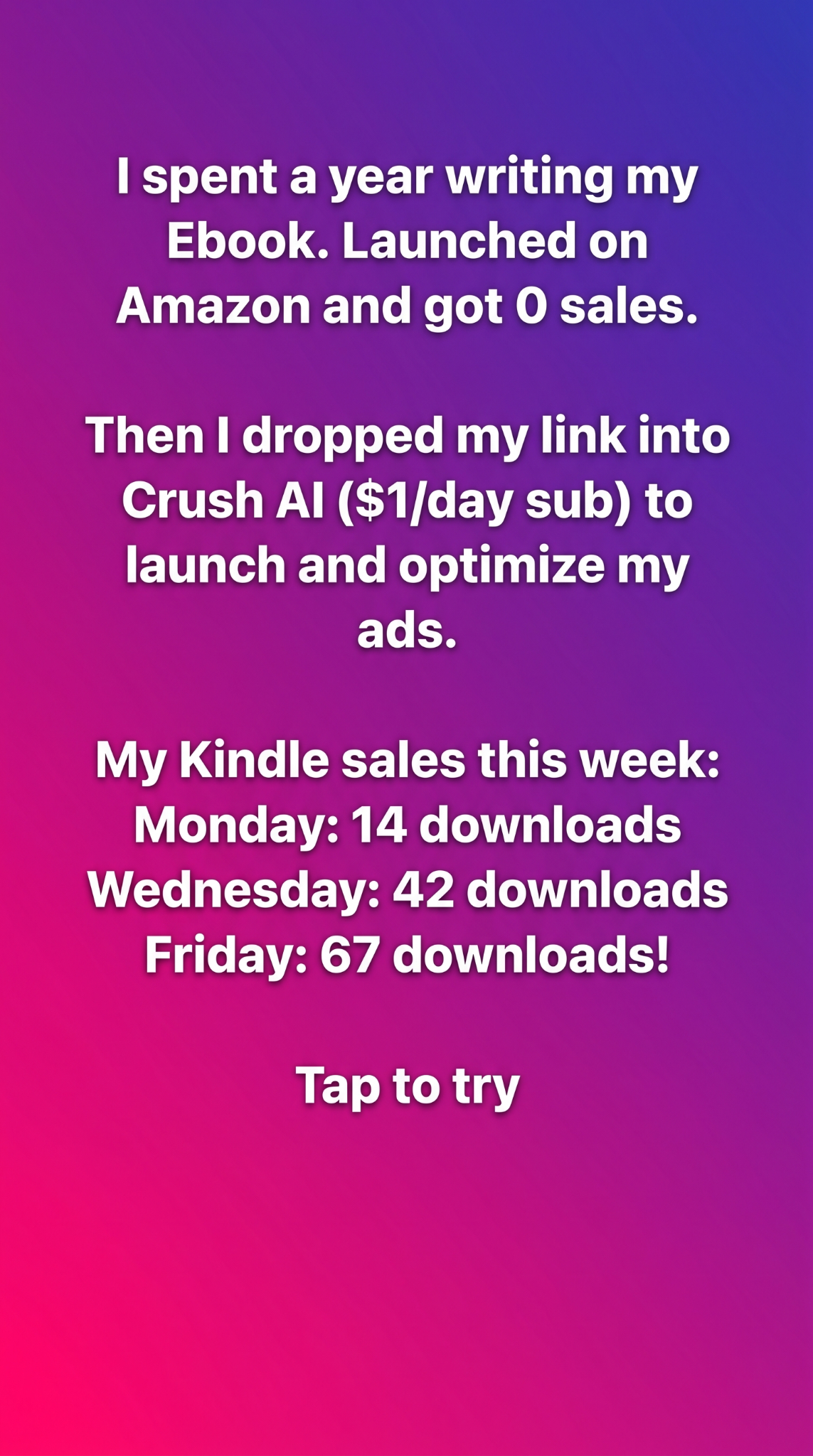 trycrush.ai Facebook ad