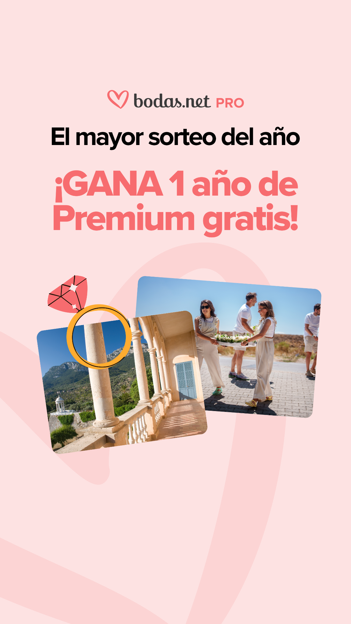 Bodas.net Facebook ad: Gana un año de Premium gratis