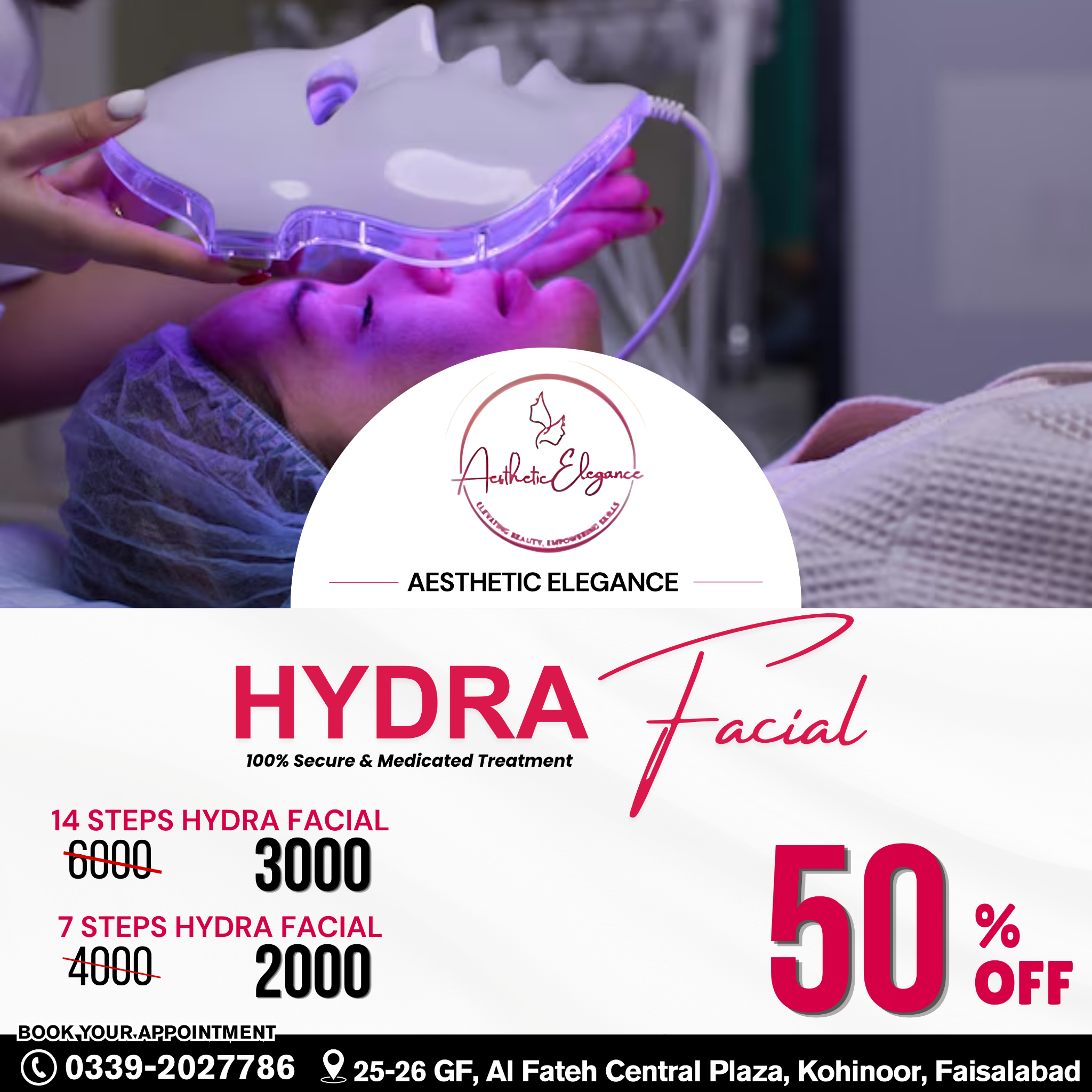 Aesthetic Elegance Facebook ad: Book Your Free Appointment