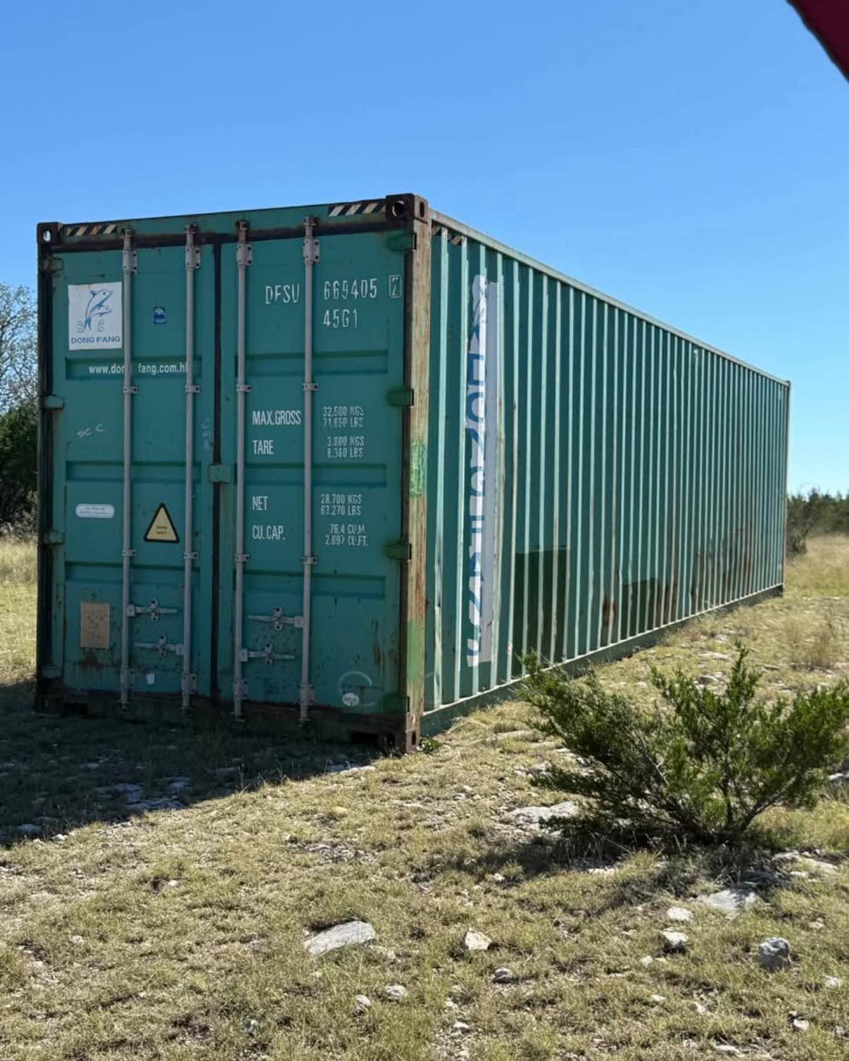 Ram Alvarez Facebook ad: 40’ shipping container high cube USED NO LEAKS