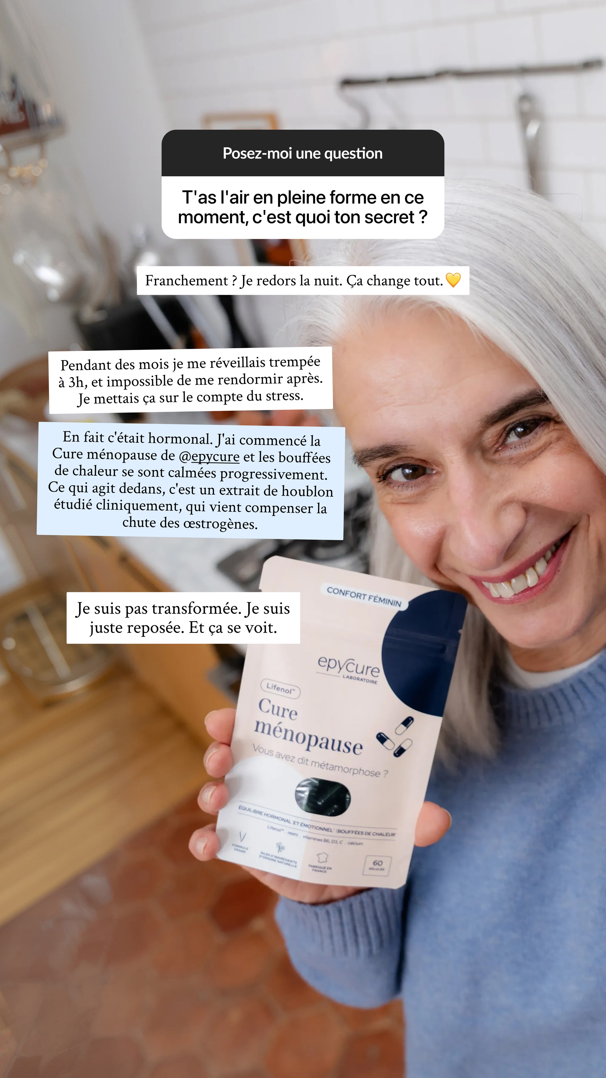 Epycure Facebook ad: 86% des femmes recommandent la Cure ménopause