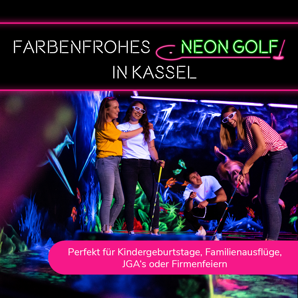 FunXperience Kassel - LaserSports, NeonGolf & Cube Challenges Facebook ad from Oct 29, 2025