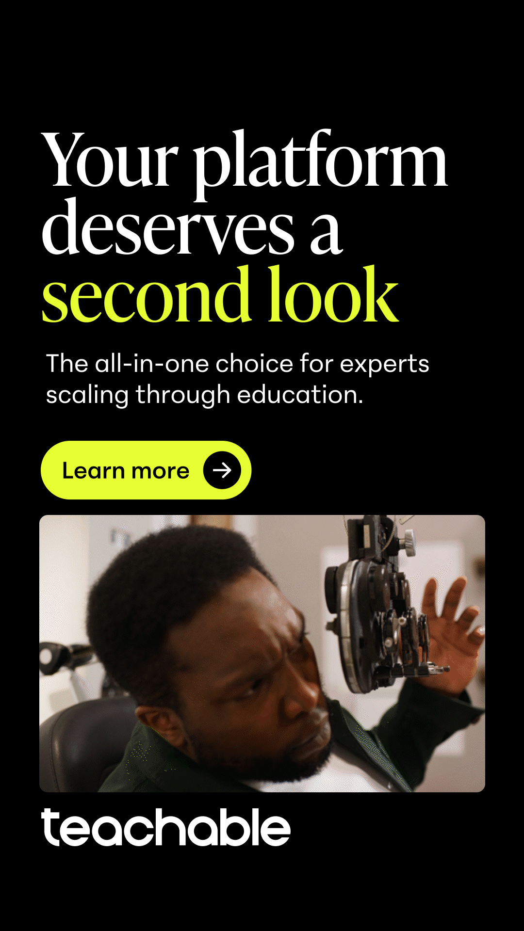 Teachable Facebook ad