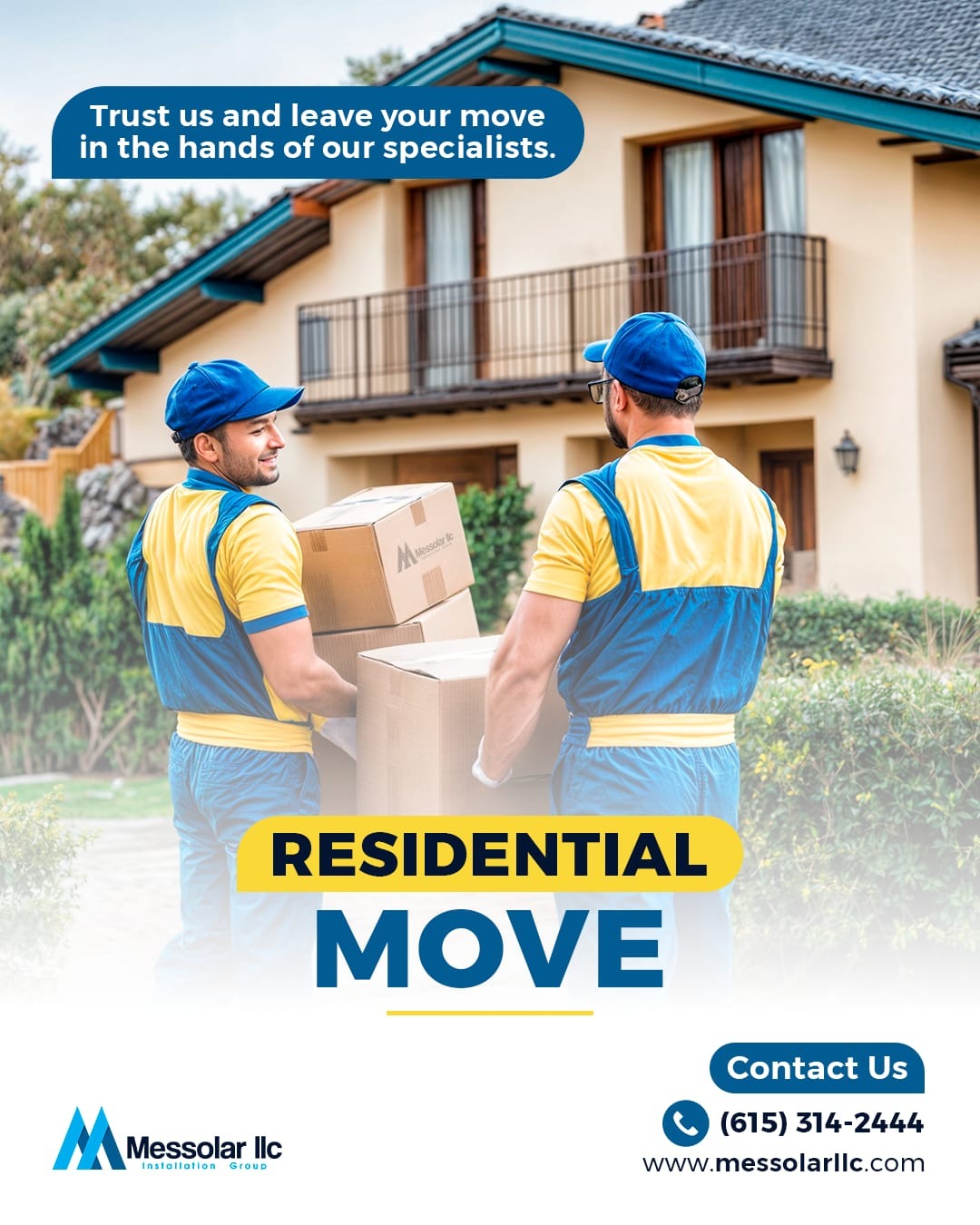 Messolar Moving And Installation Services Facebook ad: Whether it’s across town or across the country…