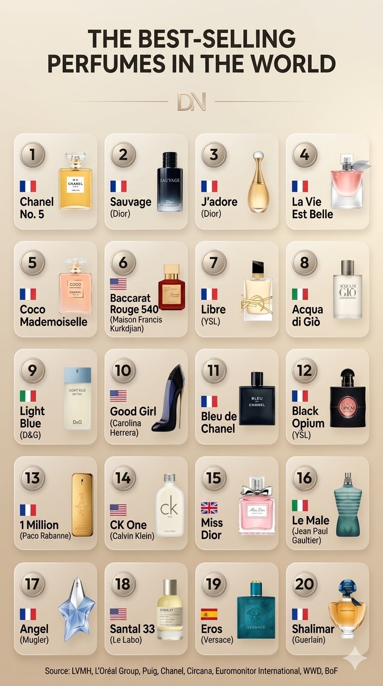 향수 Perfume Store Facebook ad: TOP 20 BEST-SELLING PERFUMES IN THE WORLD