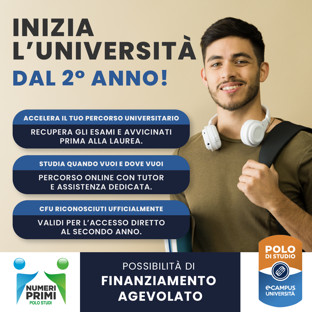 POLO ECAMPUS Numeri Primi Facebook ad: Accedi direttamente al 2° anno di Università