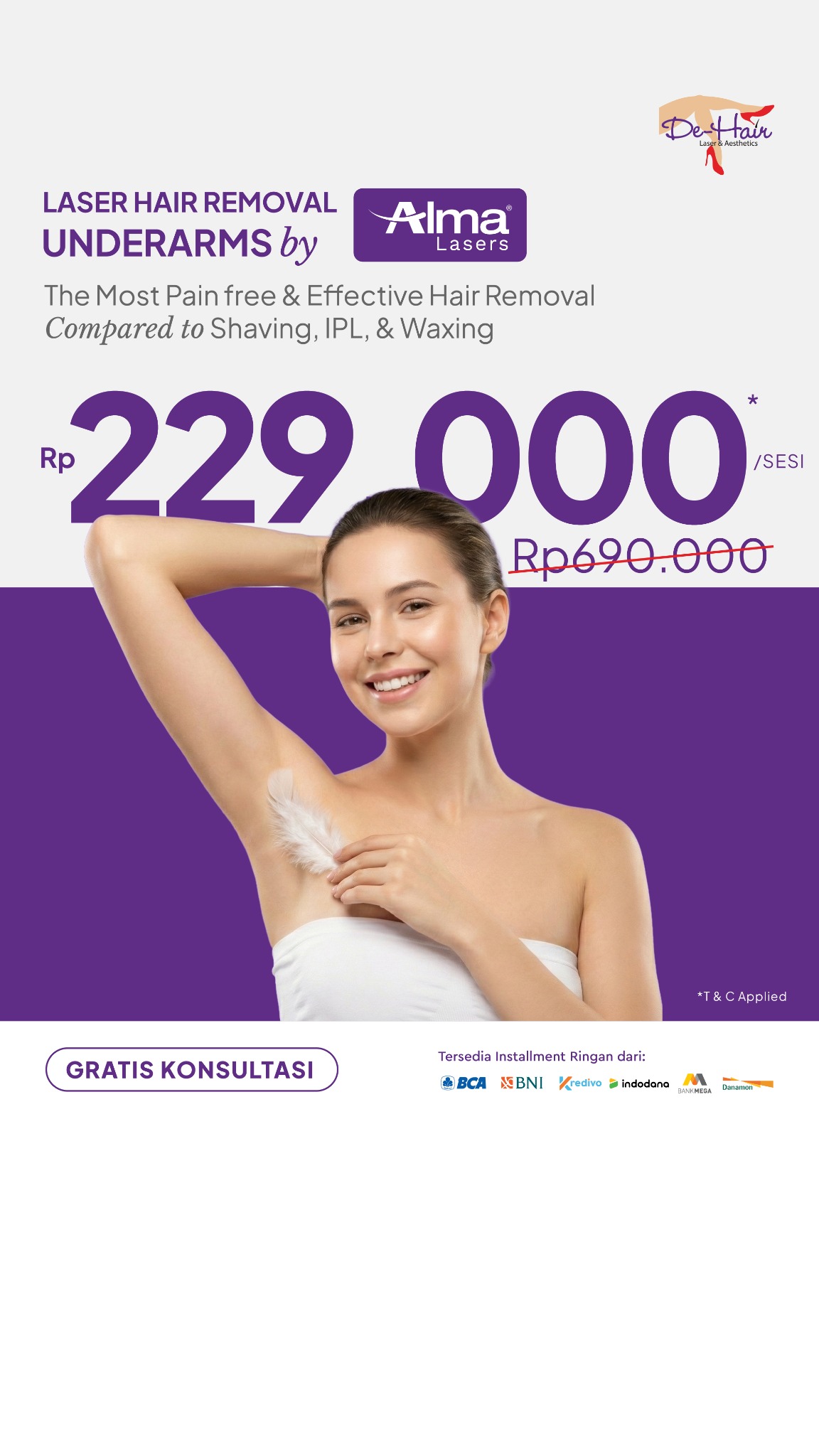 De-Hair Laser Hair Removal Facebook ad