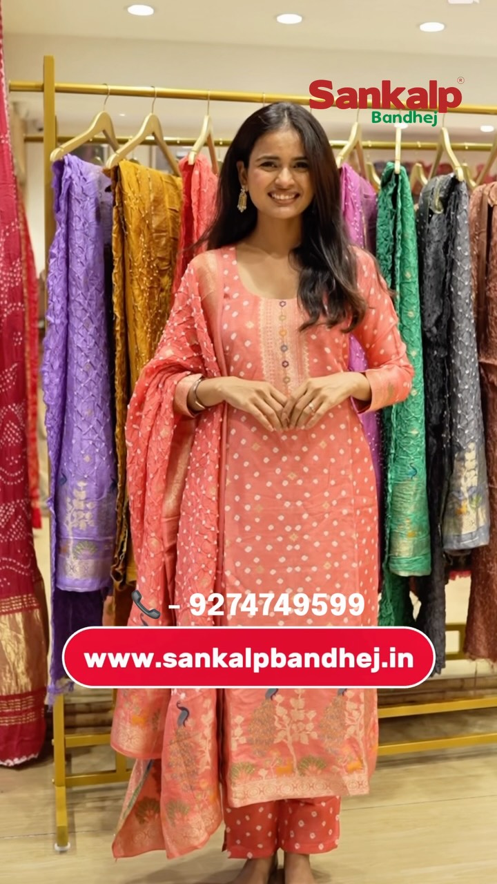 Sankalp Bandhej Facebook ad: A timeless blend of Bandhani, Meenakari & Jain…