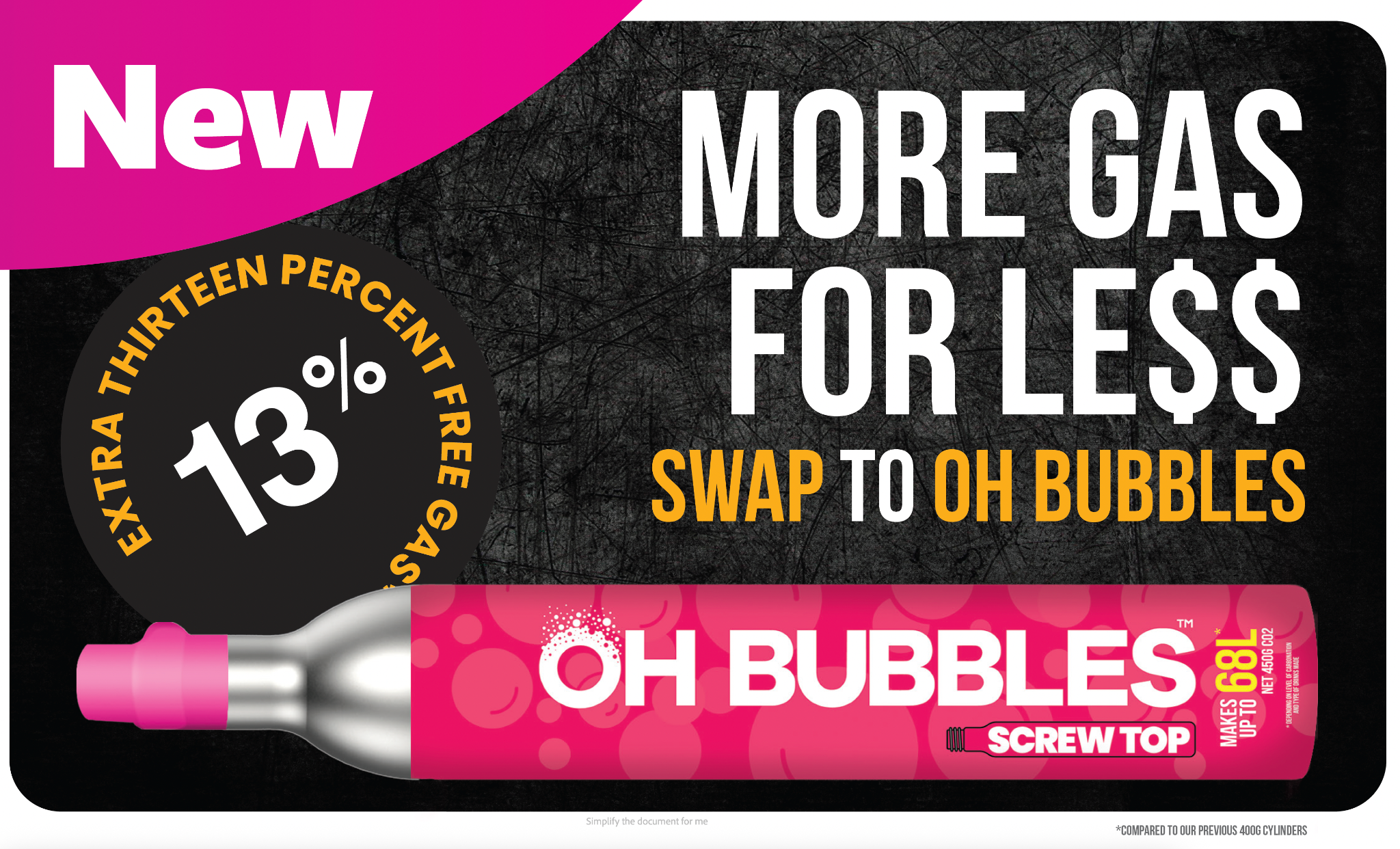 Oh Bubbles Facebook ad