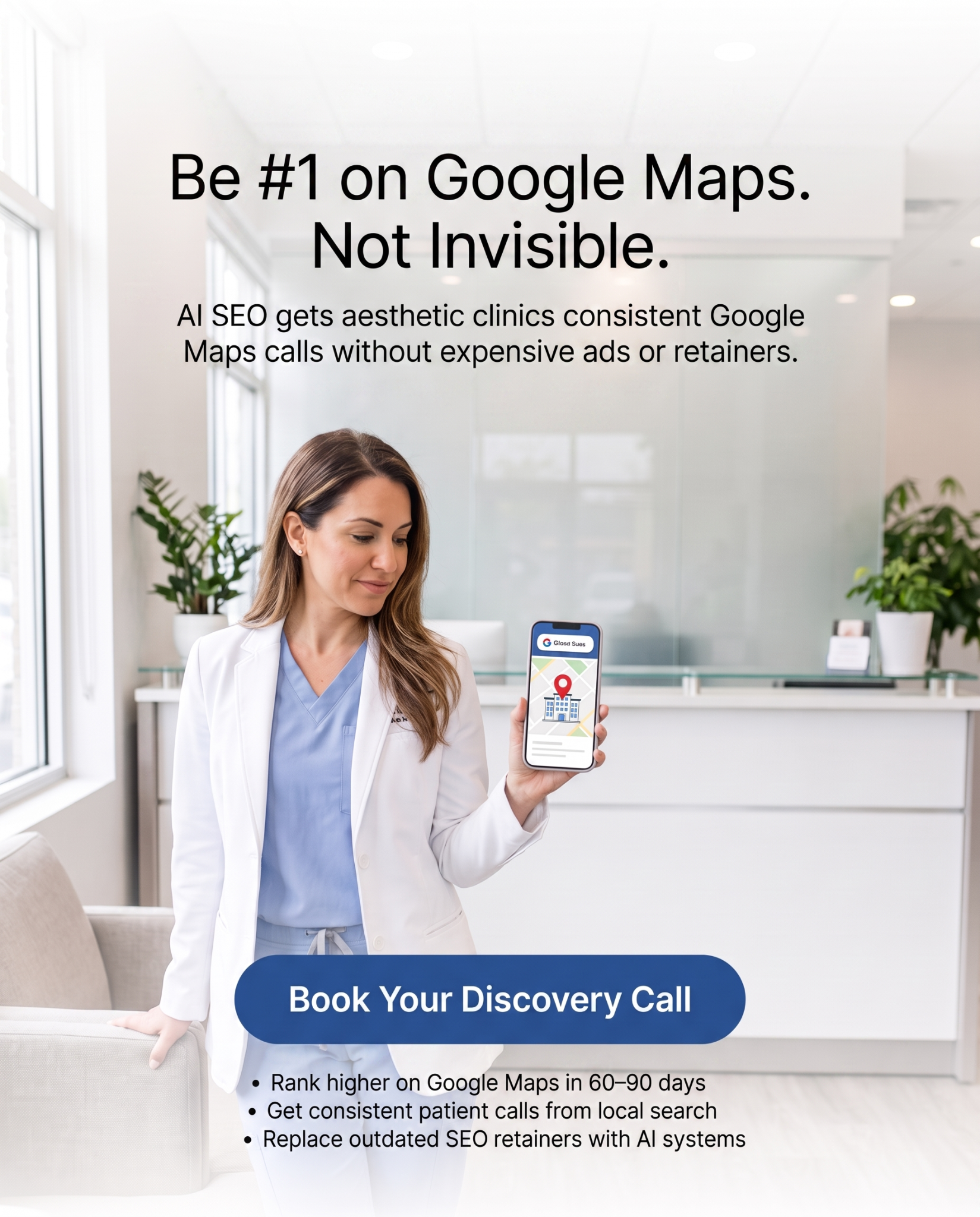 Clinic Fuse Facebook ad: Rank Higher on Google Maps and Fill Your Schedule