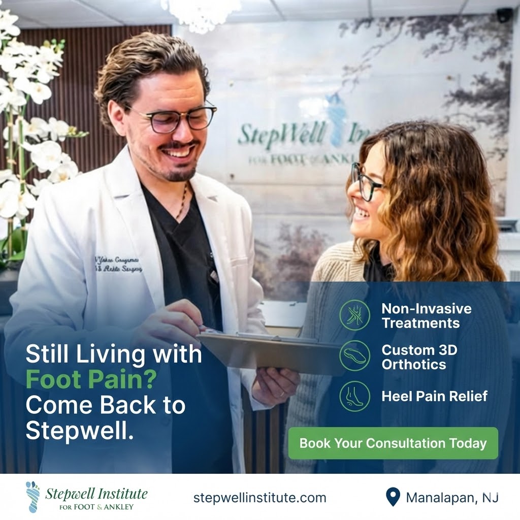 StepWell Institute - New Jersey Podiatry Care Facebook ad: Foot or ankle pain holding you back from…