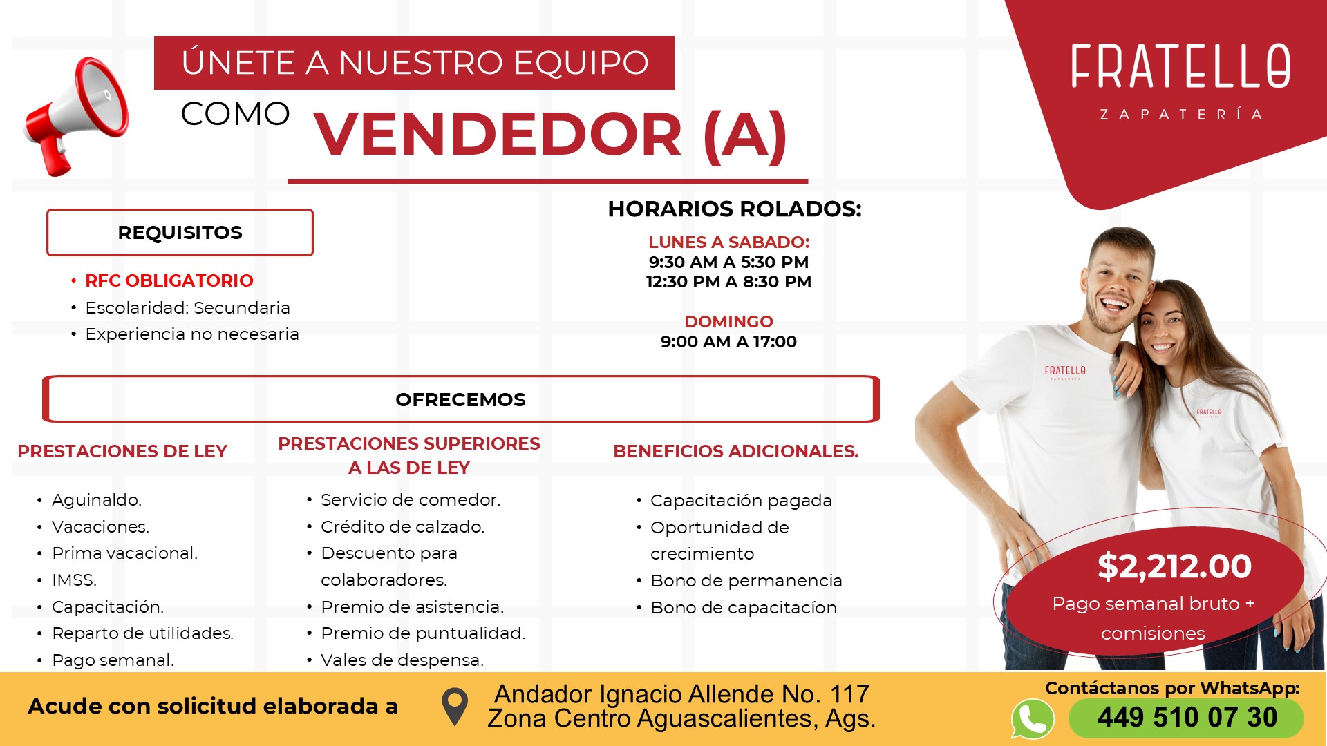 Recursos Humanos Zapateria Fratello Facebook ad: ¡Vacante disponible!