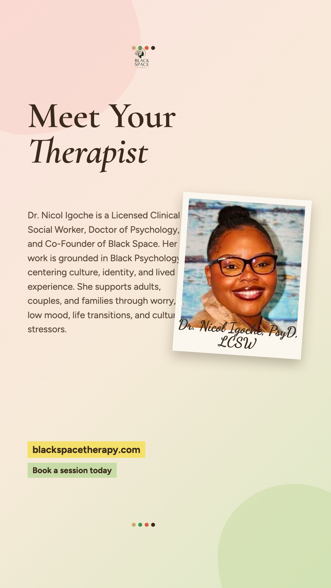 Black Space Therapy Facebook ad from Jun 22, 2026