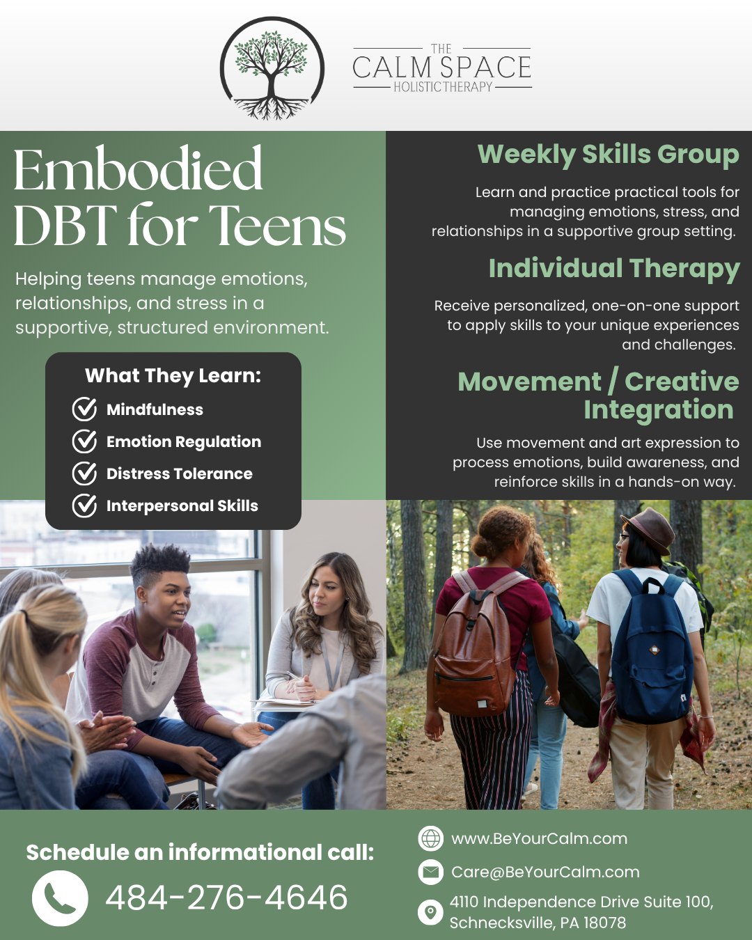 The Calm Space LLC Facebook ad: Teen DBT Skills Program