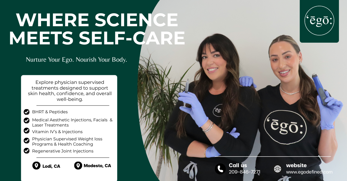 Ego Beauty & Wellness Defined Lodi Facebook ad: Med Spa Near Me in Modesto, CA and Lodi, CA