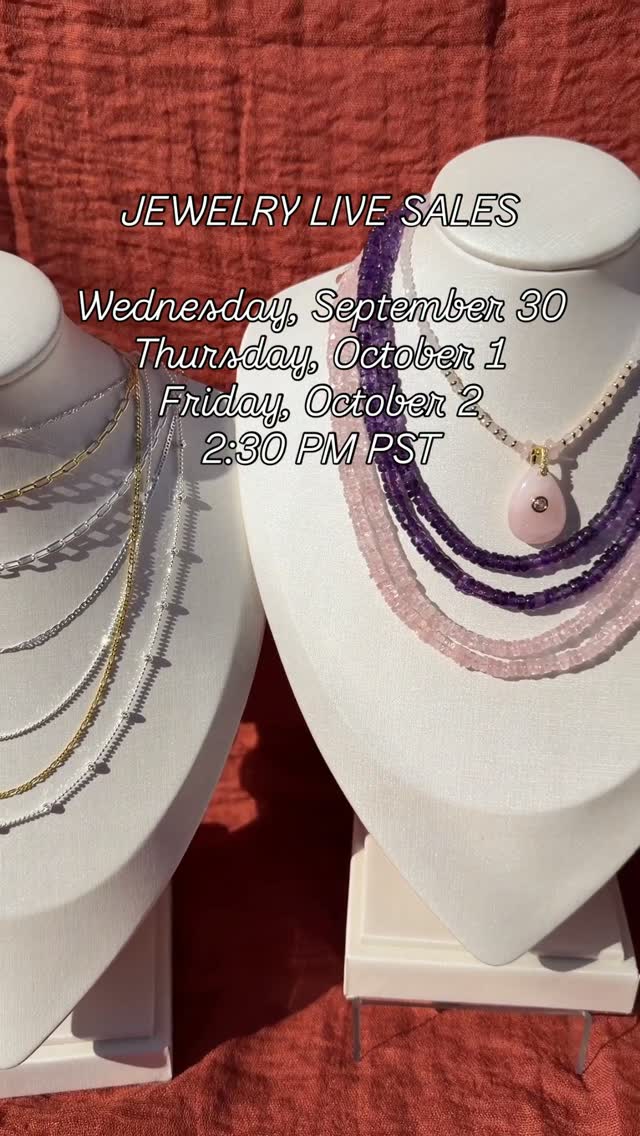 Crystal Heaven Facebook ad: JEWELRY LIVE SALES