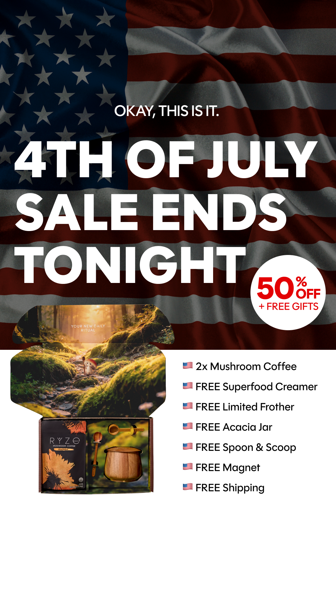 RYZE Superfoods Facebook ad