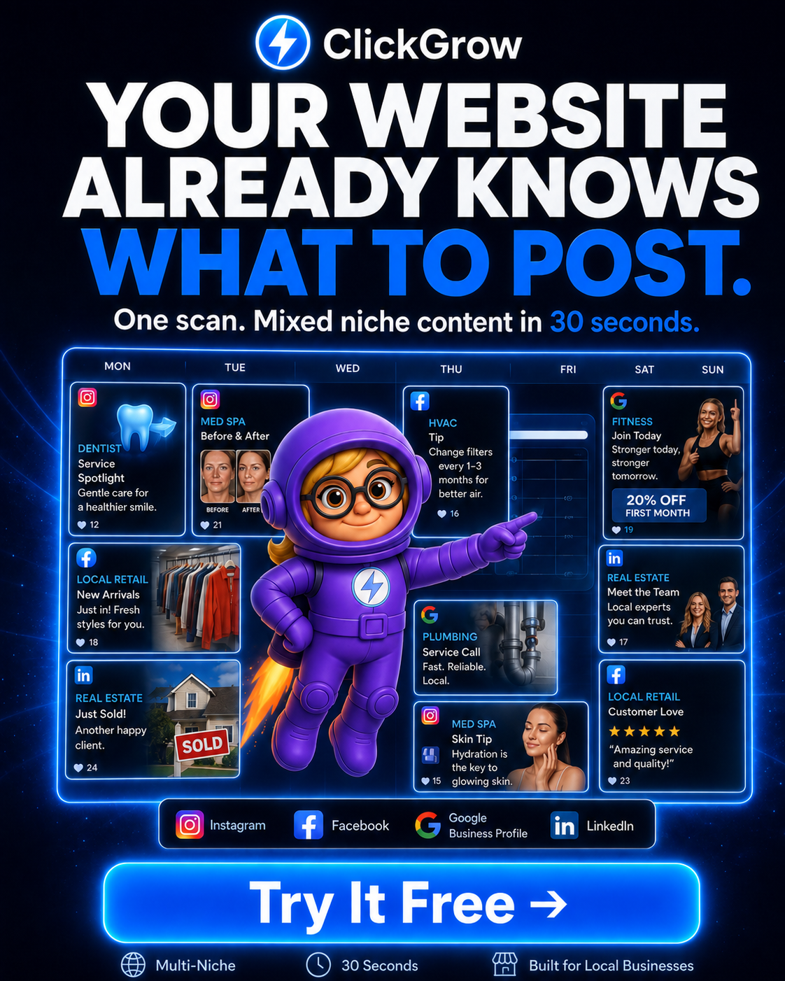 ClickGrow AI Facebook ad: Your site already knows