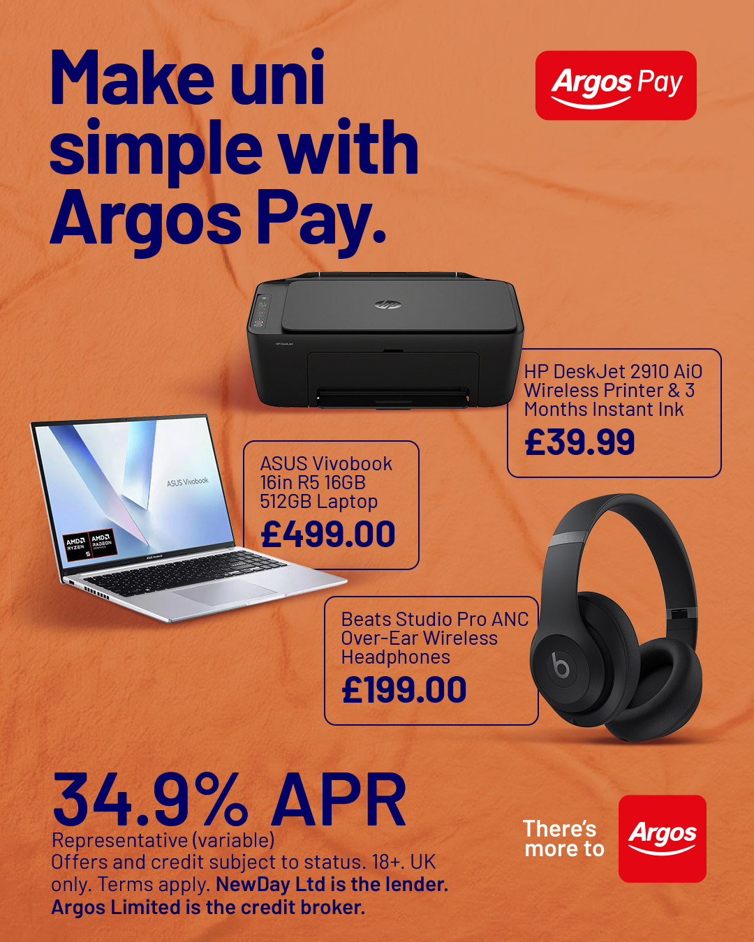 Argos Facebook ad: Argos Pay, for fair and flexible Uni shopping