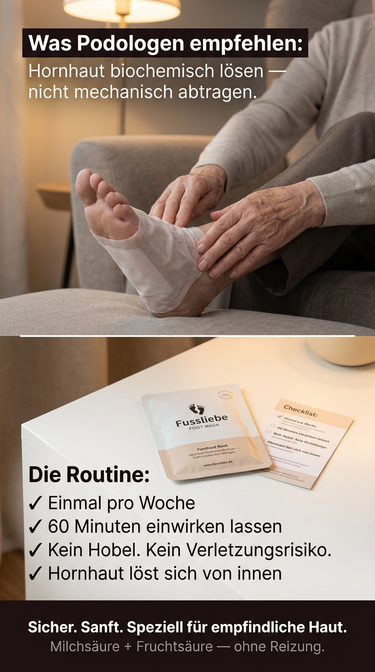 Fussliebe.shop Facebook ad: Warum Diabetiker niemals hobeln sollten, und was Podologen…