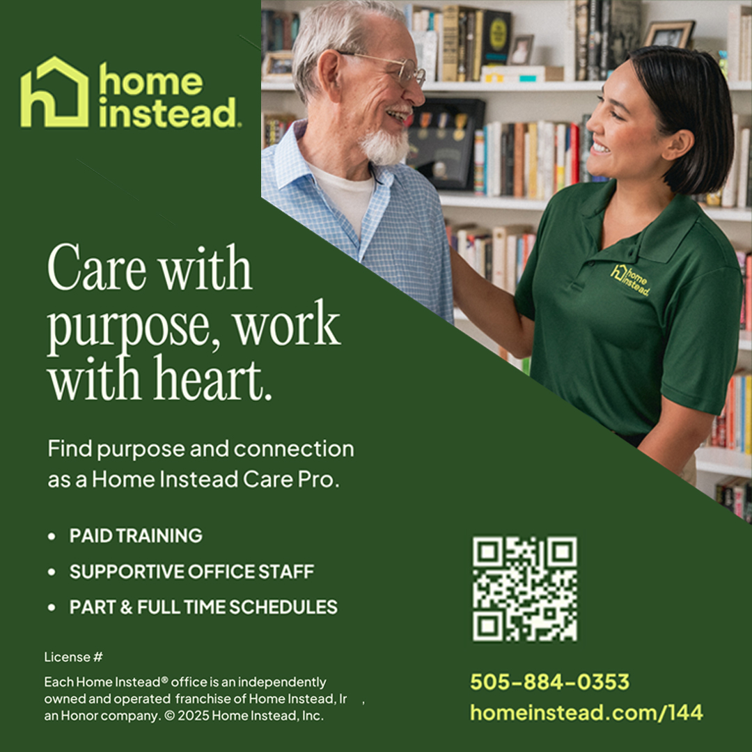 Home Instead Inc Alb NM Facebook ad: Age Safely with In Home Senior Care Services.