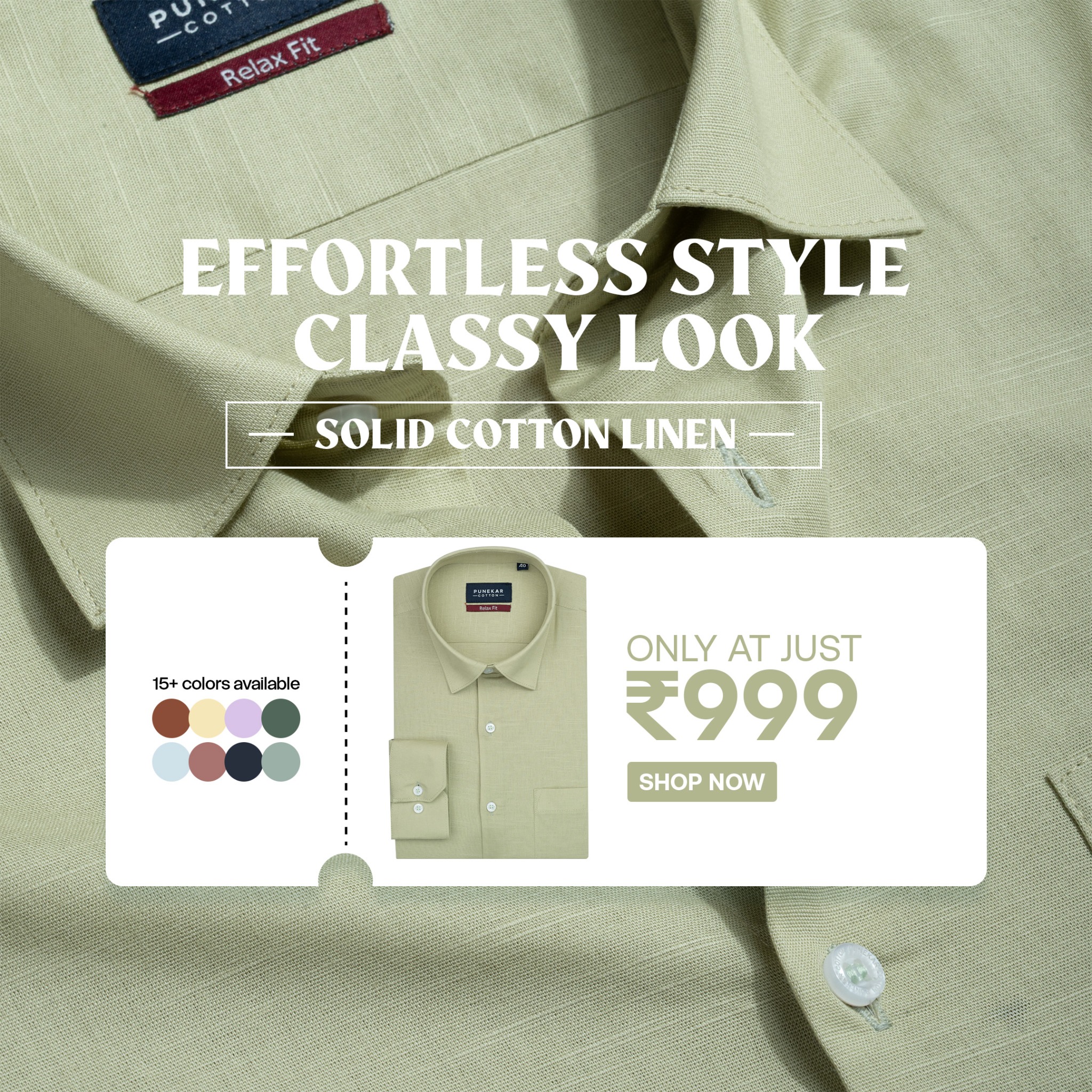 Punekar Facebook ad: Premium Cotton Shirt at just ₹999